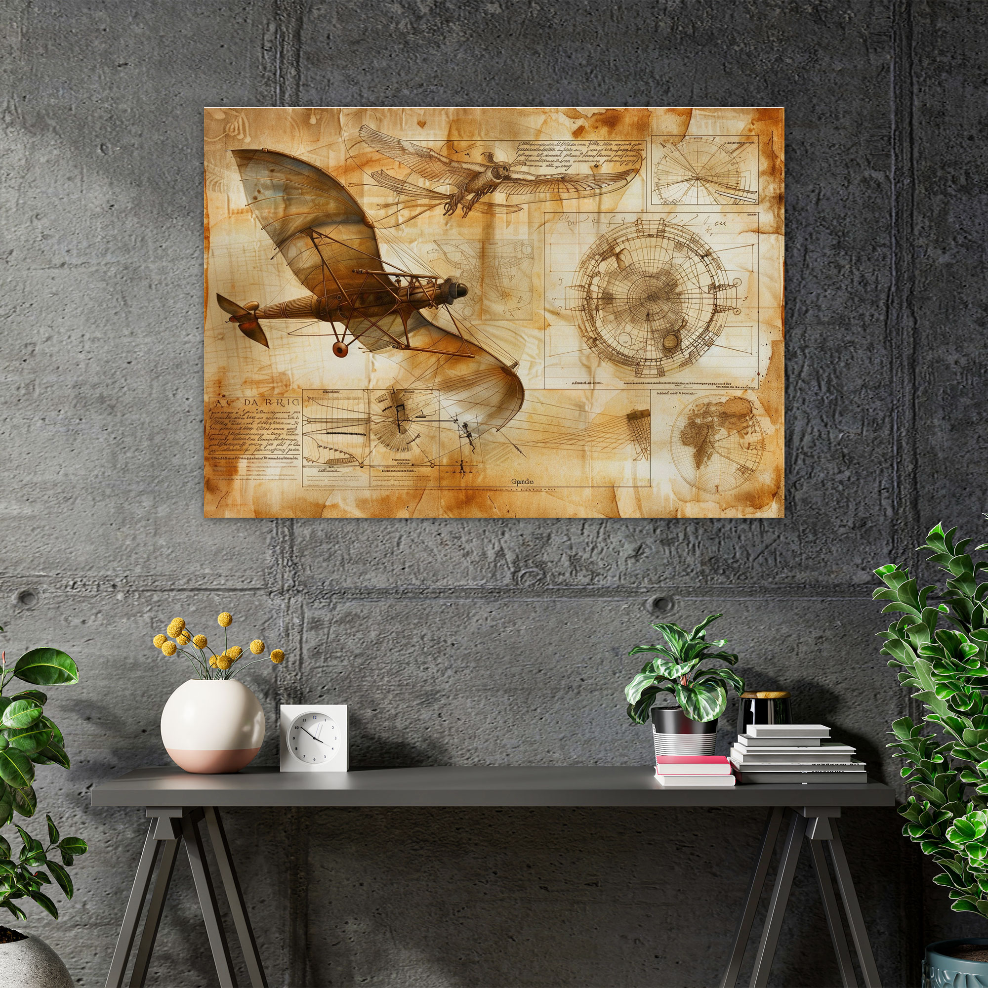 Leonardo Da Vinci Wall Decoration - Flying Machine Canvas Print - Leonardo Da Vinci, Canvas Print, Canvas, Canvas Wall Art