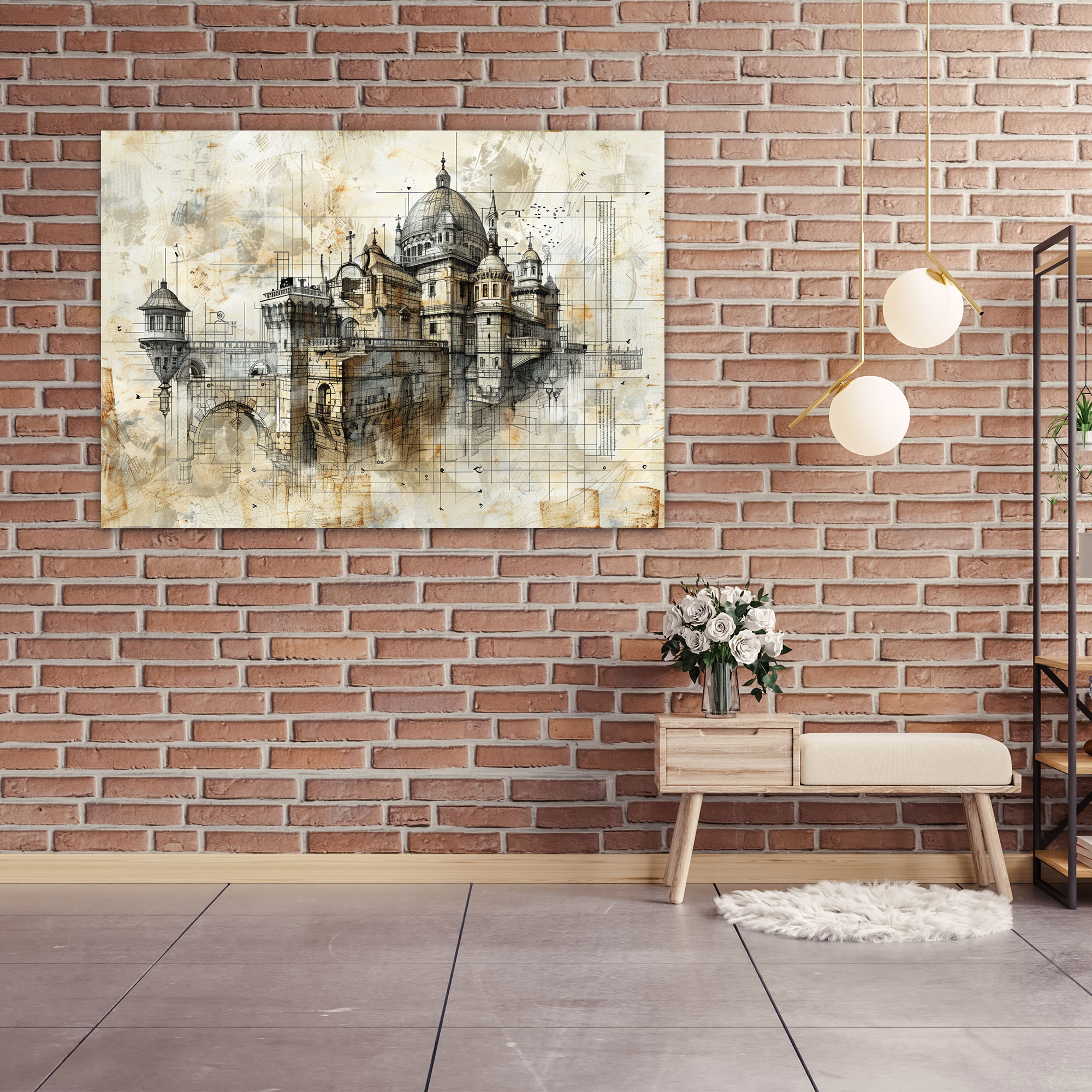 Leonardo Da Vinci Wall Art - Architectural Sketches Canvas Print - Leonardo Da Vinci, Wall Art, Leonardo Da Vinci, Wall Decoration