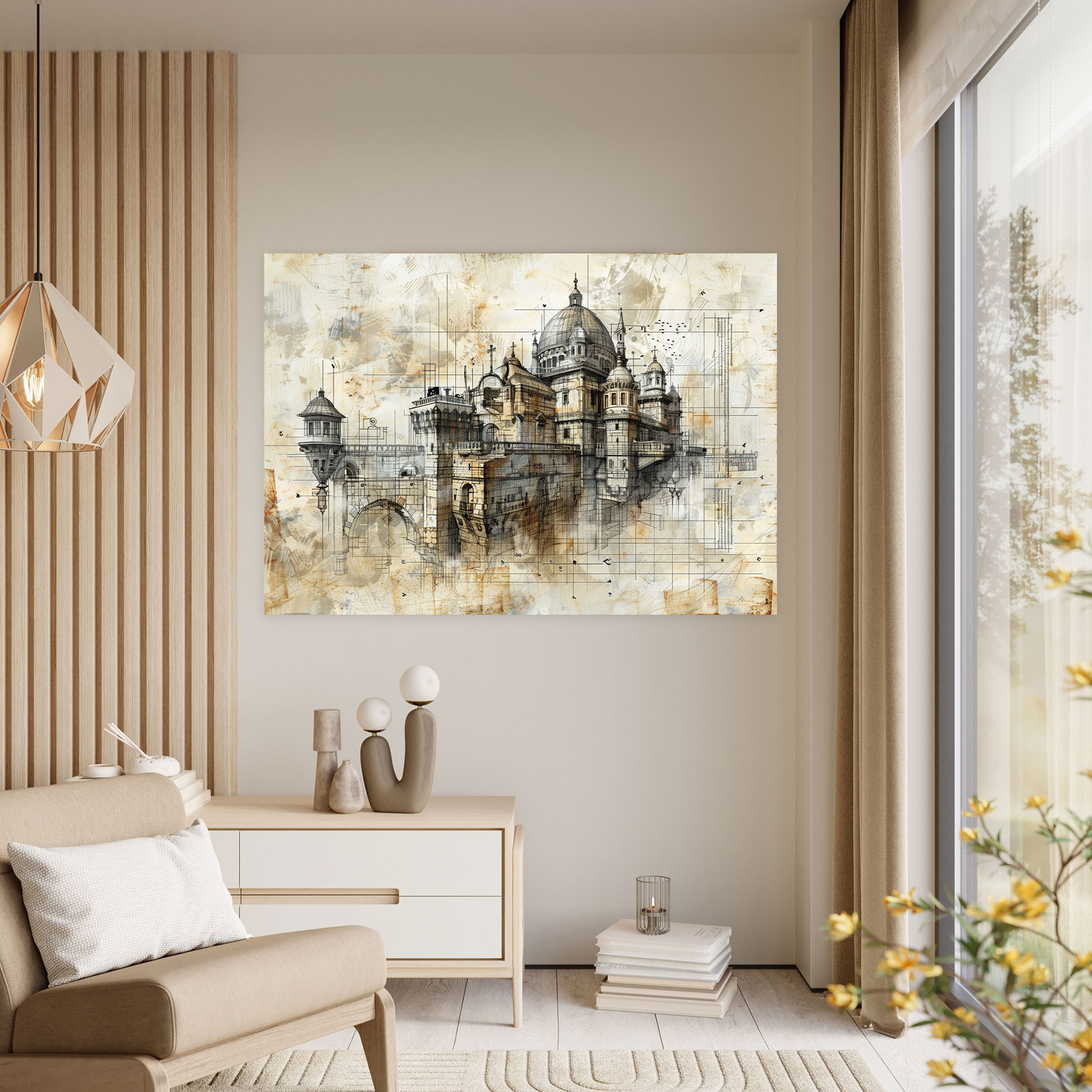 Leonardo Da Vinci Wall Art - Architectural Sketches Canvas Print - Leonardo Da Vinci, Wall Art, Leonardo Da Vinci, Wall Decoration