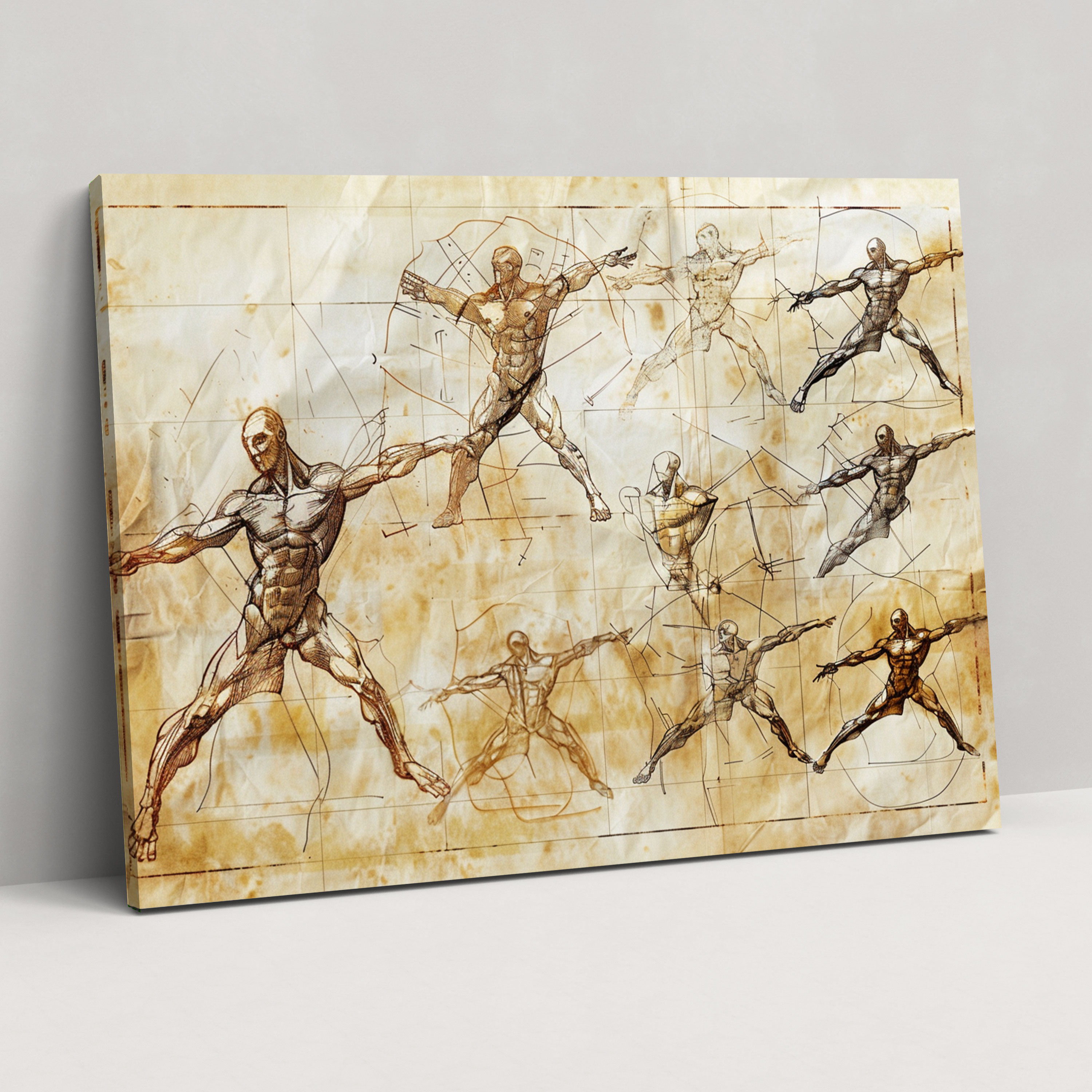 Leonardo Da Vinci Wall Art - Human Motion Studies Canvas Print - Leonardo Da Vinci, Canvas Print, Human Motion Studies, Wall Art