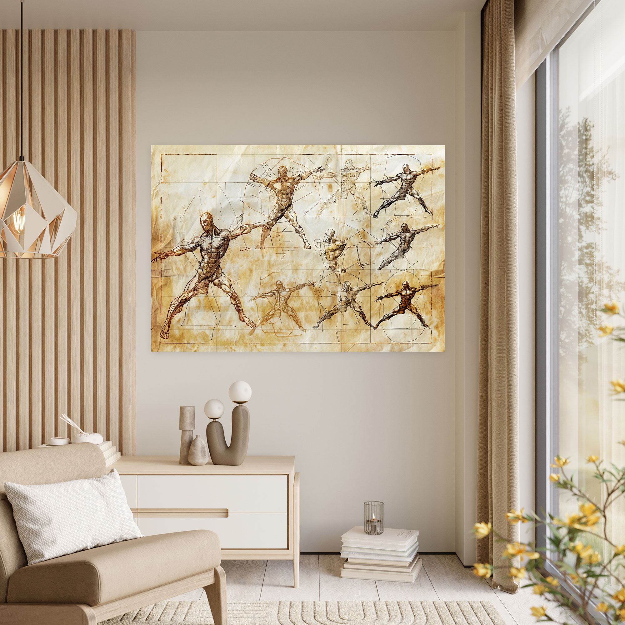 Leonardo Da Vinci Wall Art - Human Motion Studies Canvas Print - Leonardo Da Vinci, Canvas Print, Human Motion Studies, Wall Art