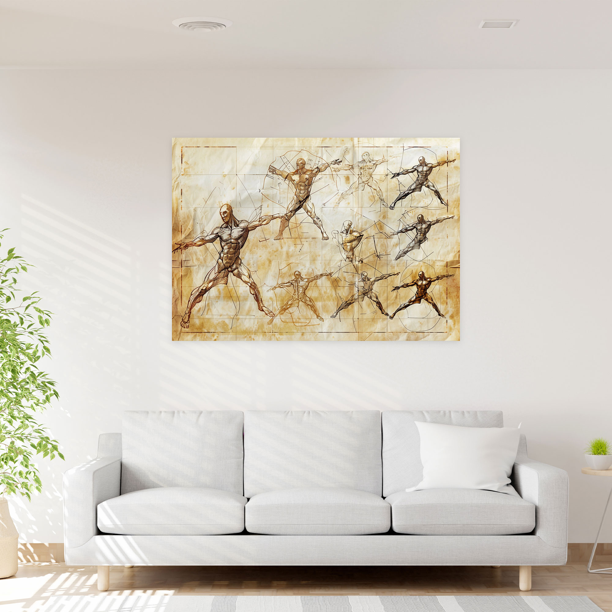 Leonardo Da Vinci Wall Art - Human Motion Studies Canvas Print - Leonardo Da Vinci, Canvas Print, Human Motion Studies, Wall Art