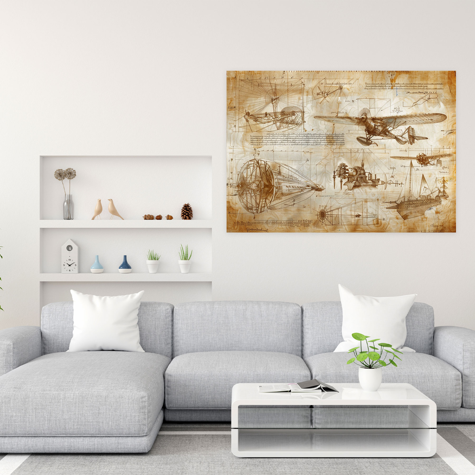 Leonardo Da Vinci Inventions Canvas Print - Leonardo Da Vinci, Inventions, Canvas, Wall Art