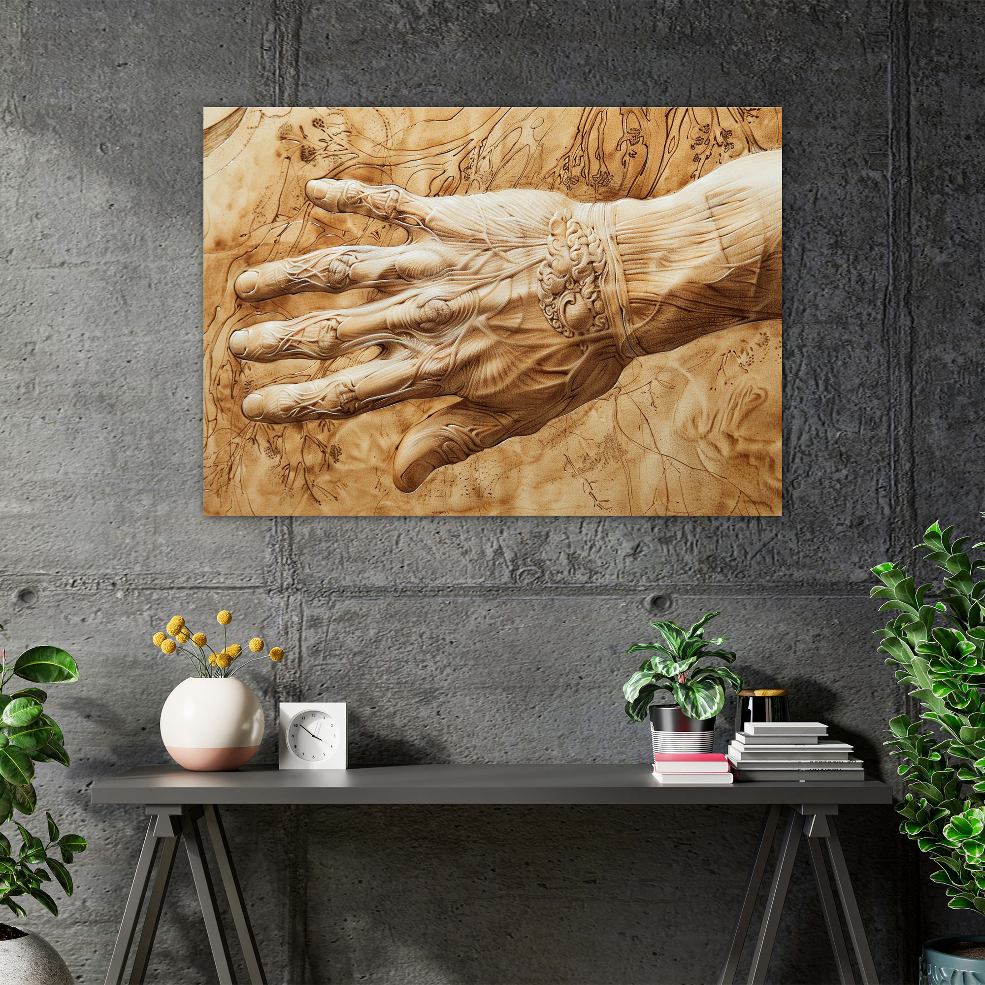 Leonardo Da Vinci Hand Wall Decoration - Leonardo Da Vinci, Leonardo Da Vinci, Hand Study, Wall Decoration