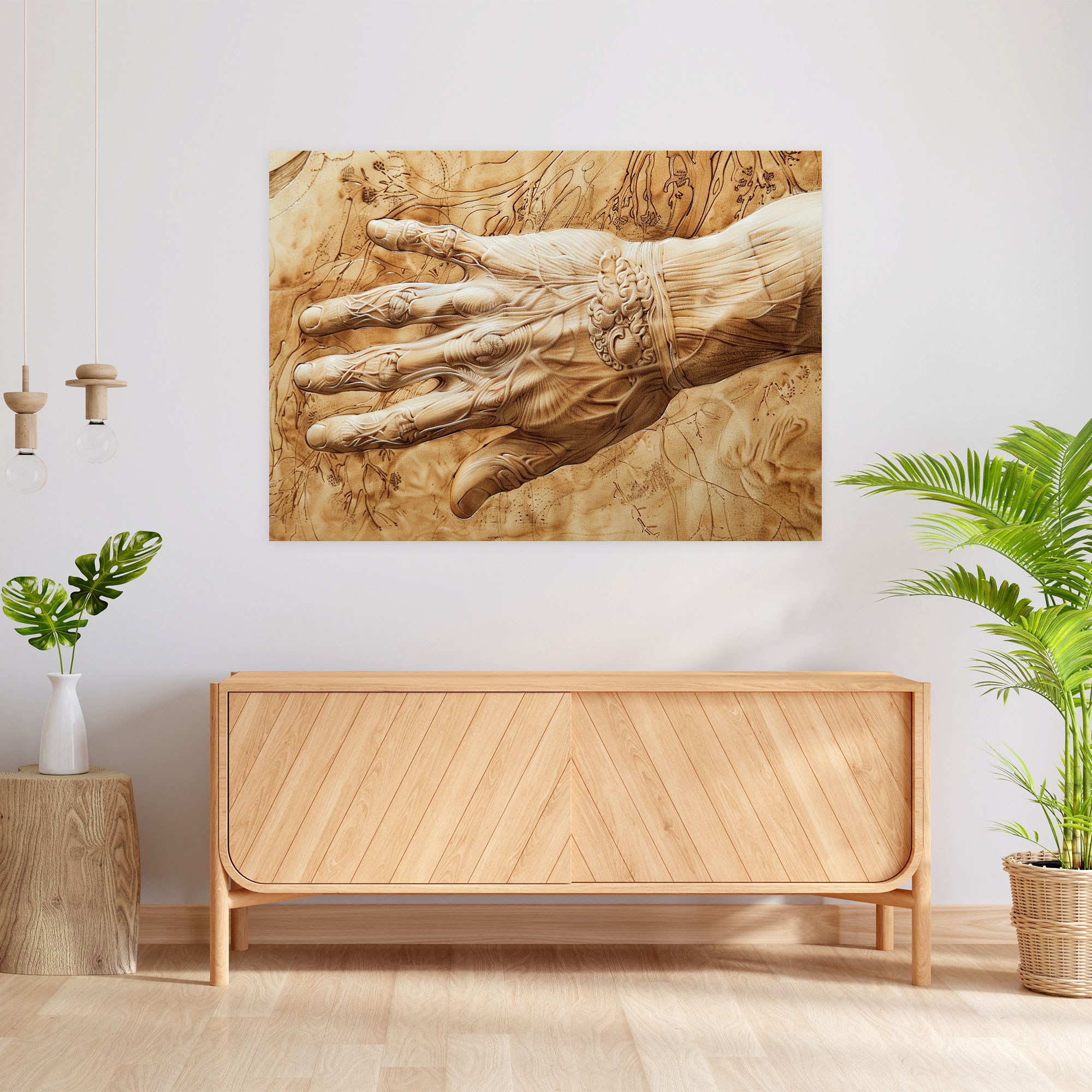 Leonardo Da Vinci Hand Wall Decoration - Leonardo Da Vinci, Leonardo Da Vinci, Hand Study, Wall Decoration