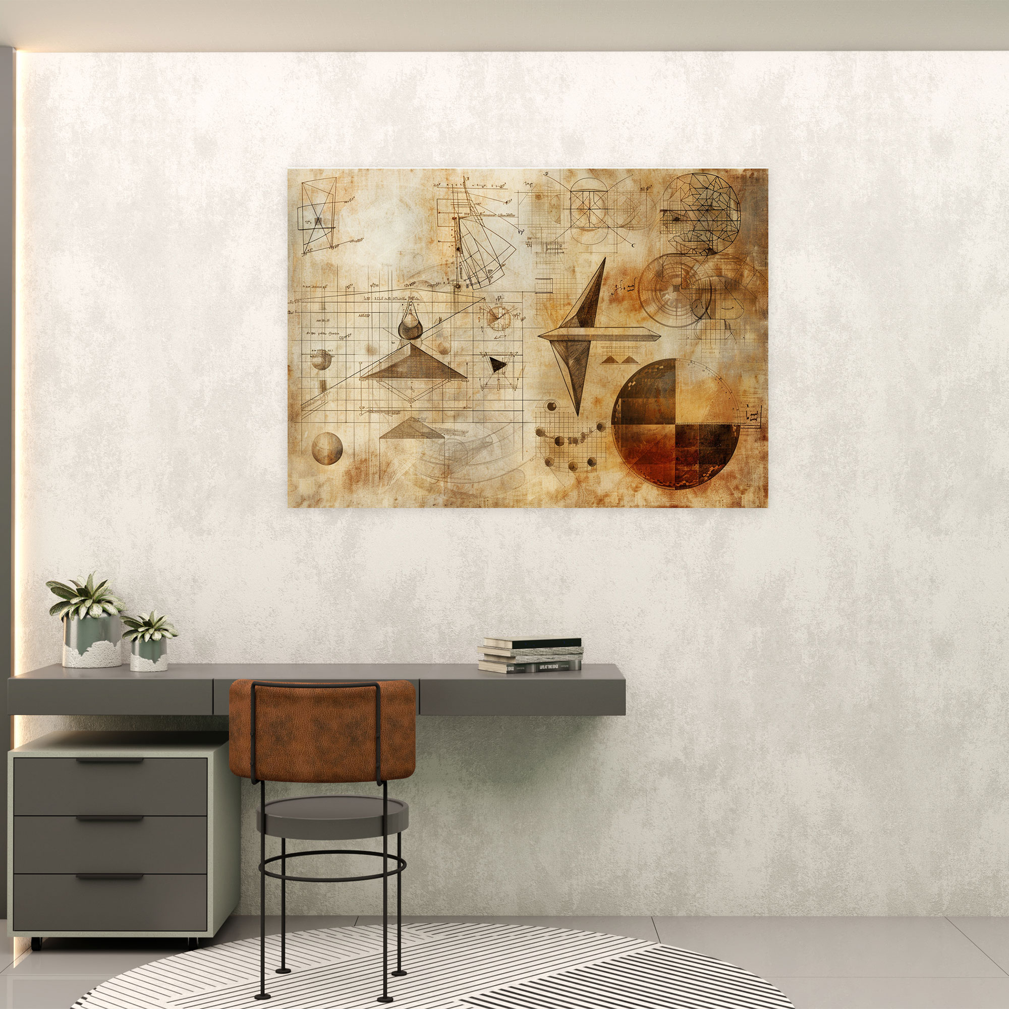 Leonardo Da Vinci Geometry Wall Art - Leonardo Da Vinci, Canvas, Wall Decoration, Leonardo Da Vinci