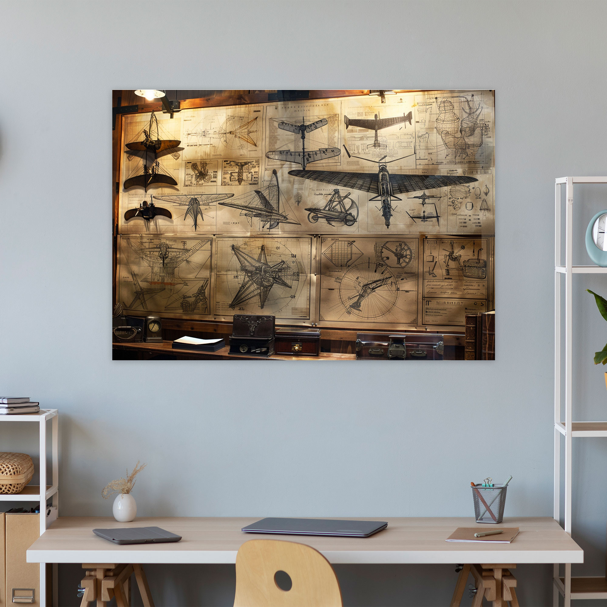 Inventor's Workshop Wall Art - Leonardo Da Vinci, Wall Art, Canvas Wall Art, Wall Decoration