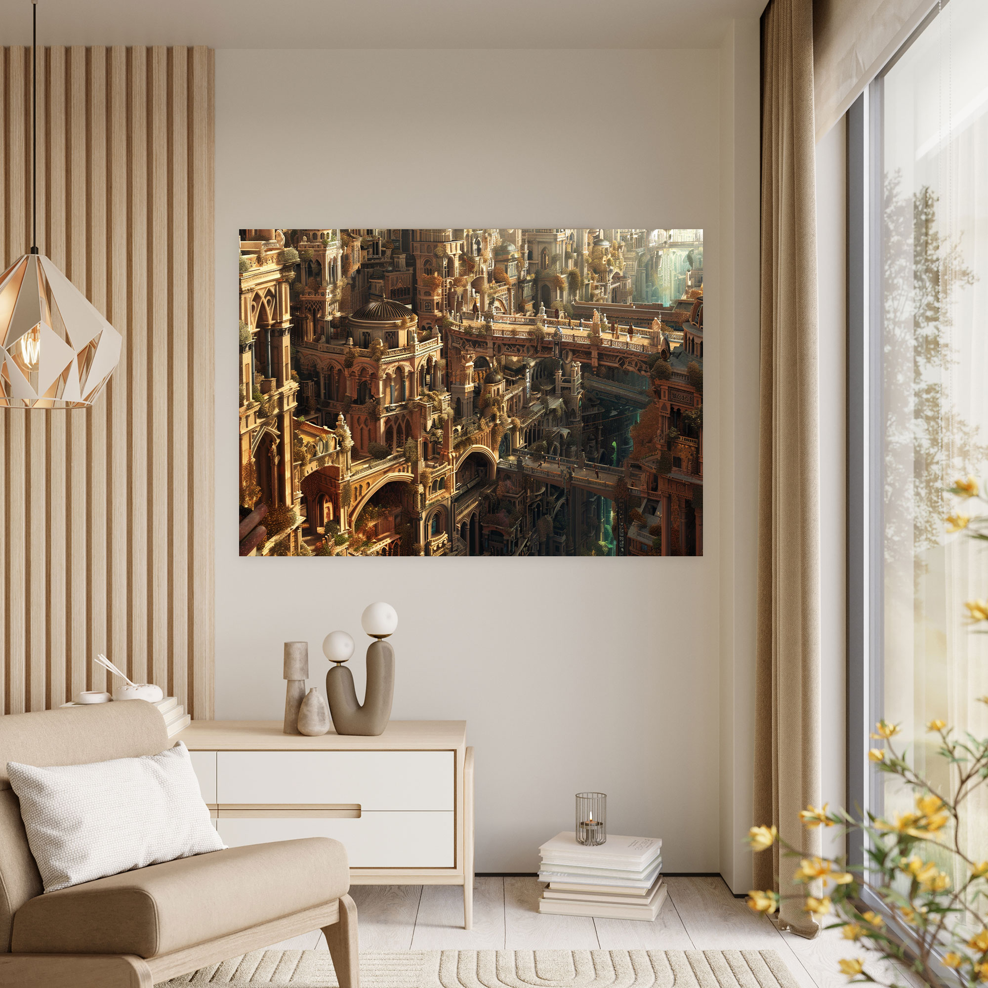 Architectural Cityscape Wall Decoration - Leonardo Da Vinci, Canvas Wall Art, Leonardo Da Vinci, Home Decoration