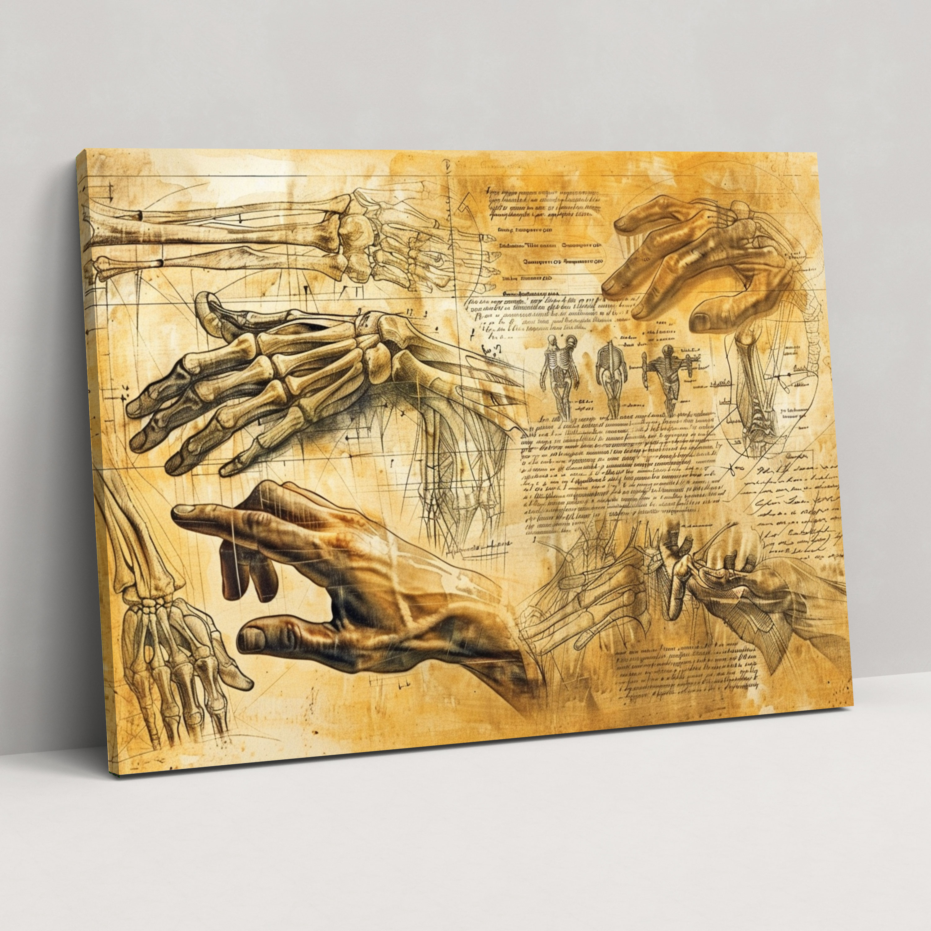 Anatomical Hand Canvas Print - Leonardo Da Vinci, Canvas Print, Leonardo Da Vinci, Wall Art