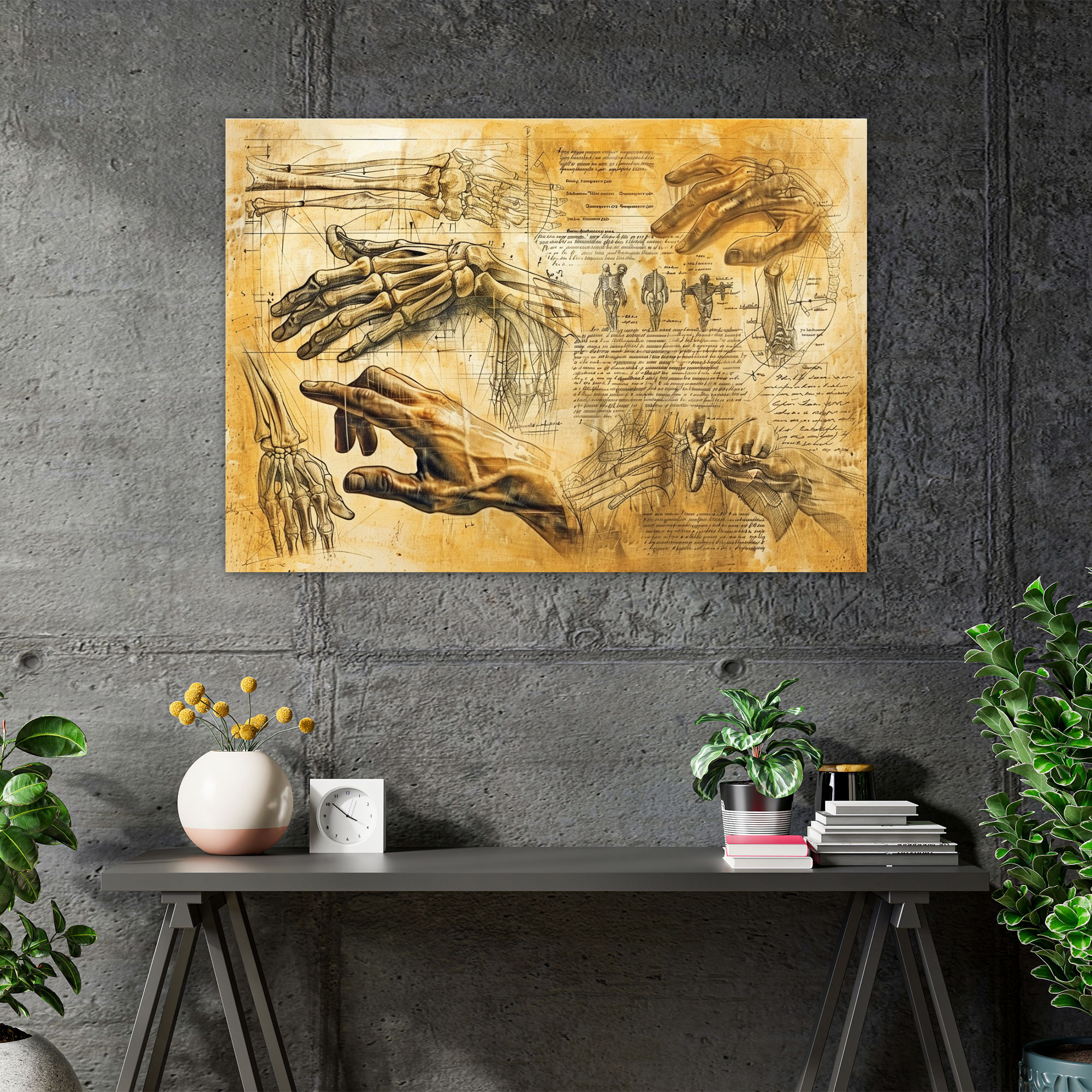 Anatomical Hand Canvas Print - Leonardo Da Vinci, Canvas Print, Leonardo Da Vinci, Wall Art