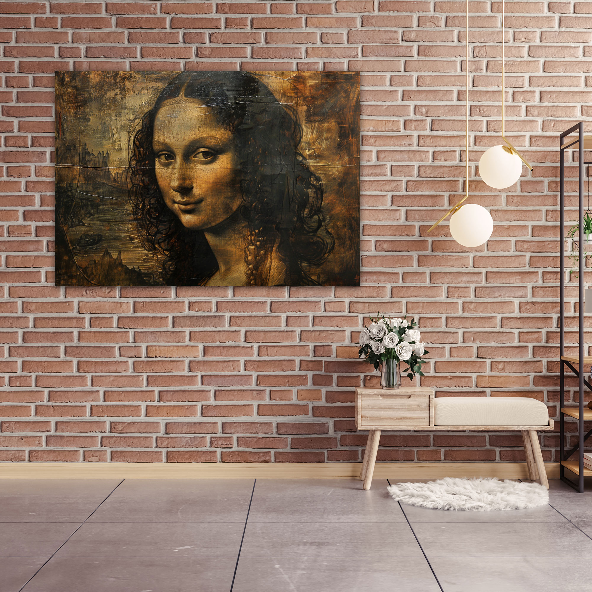 Gizemli Gülümseme Leonardo Da Vinci Duvar Sanatı - Da Vinci Kanvas Duvar Dekorasyonu Kanvas Tablo
