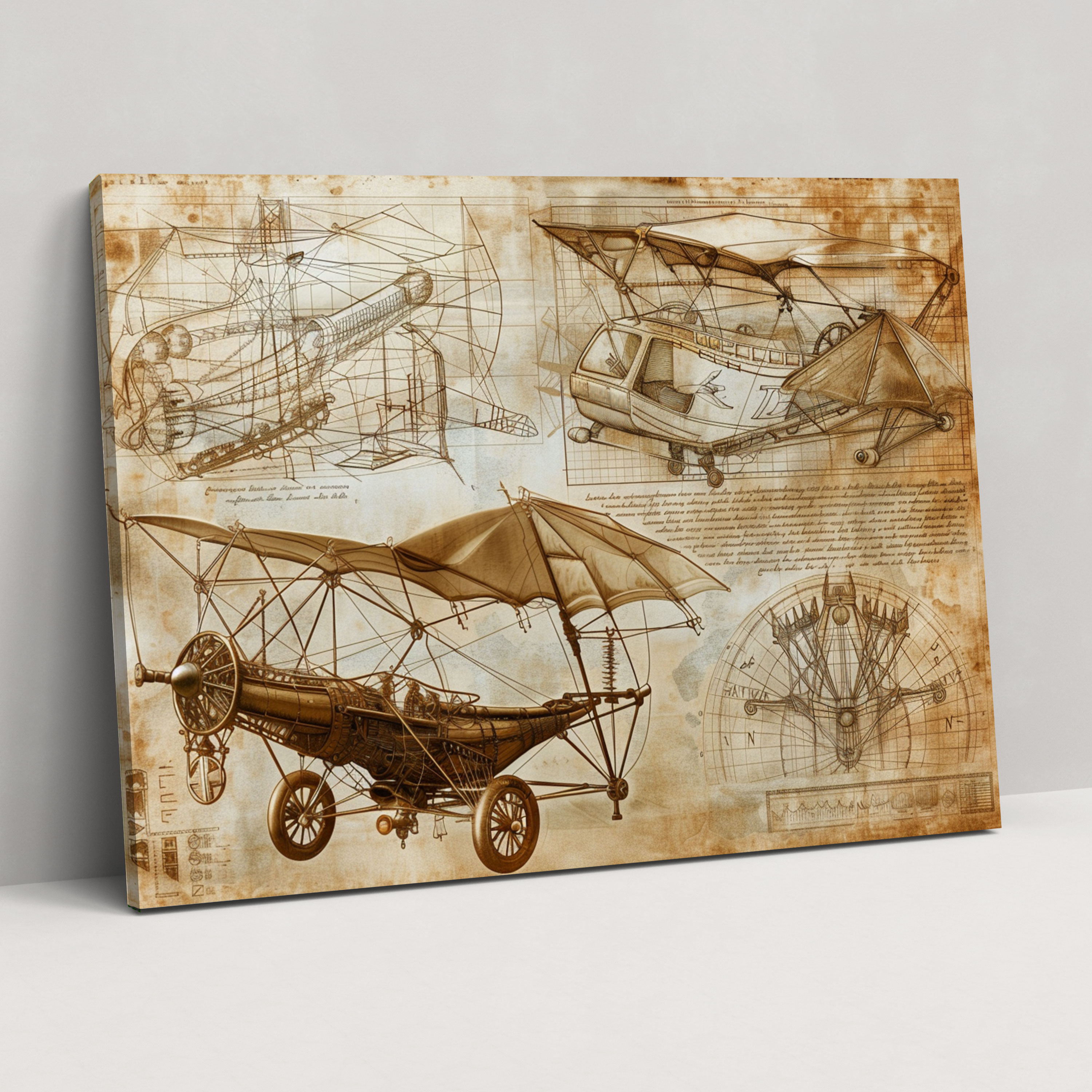 Leonardo Da Vinci Inventions Canvas Print - Leonardo Da Vinci, Wall Art, Canvas Print, Canvas