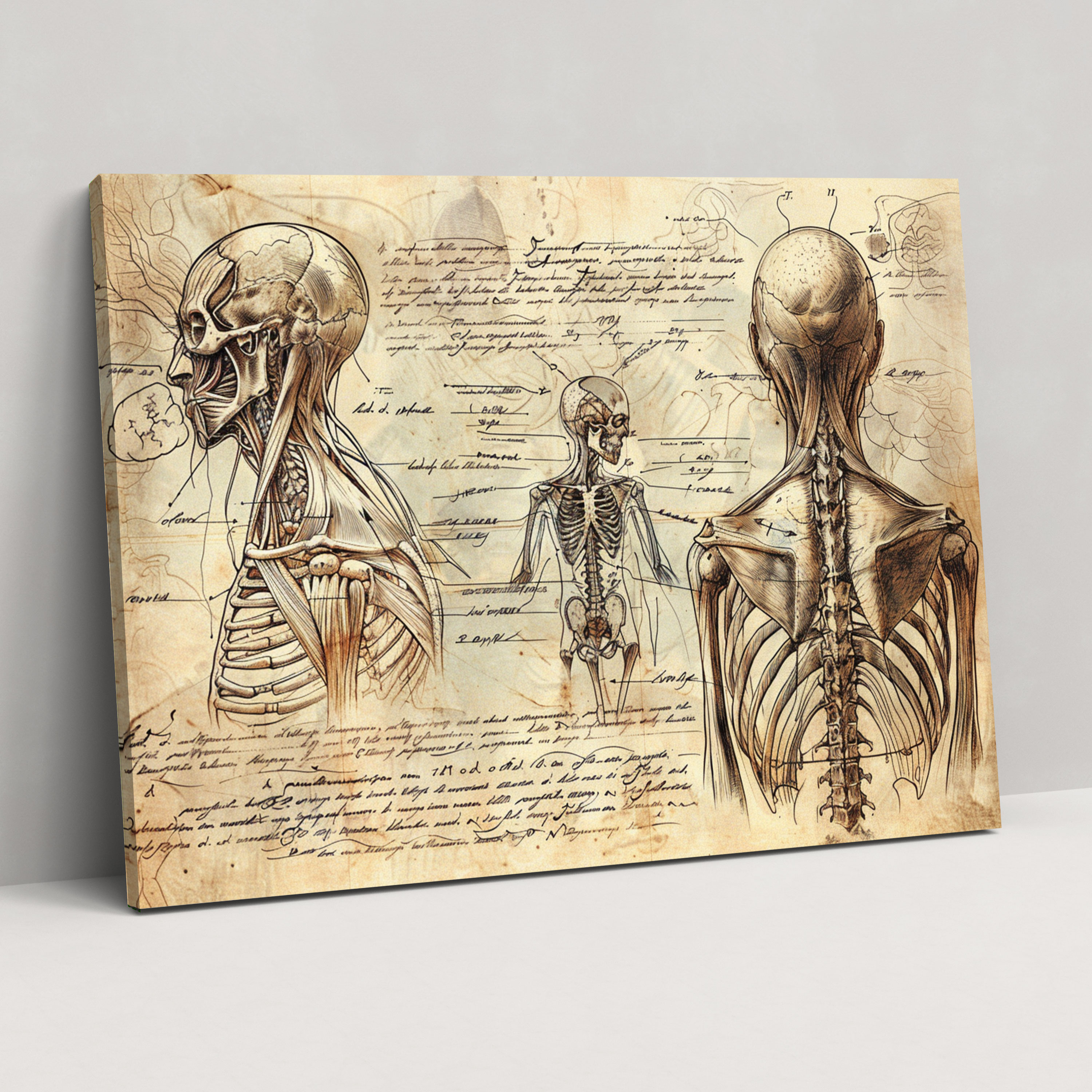 Leonardo Da Vinci Anatomy Studies Canvas Print - Leonardo Da Vinci, Canvas Print, Leonardo Da Vinci, Wall Art