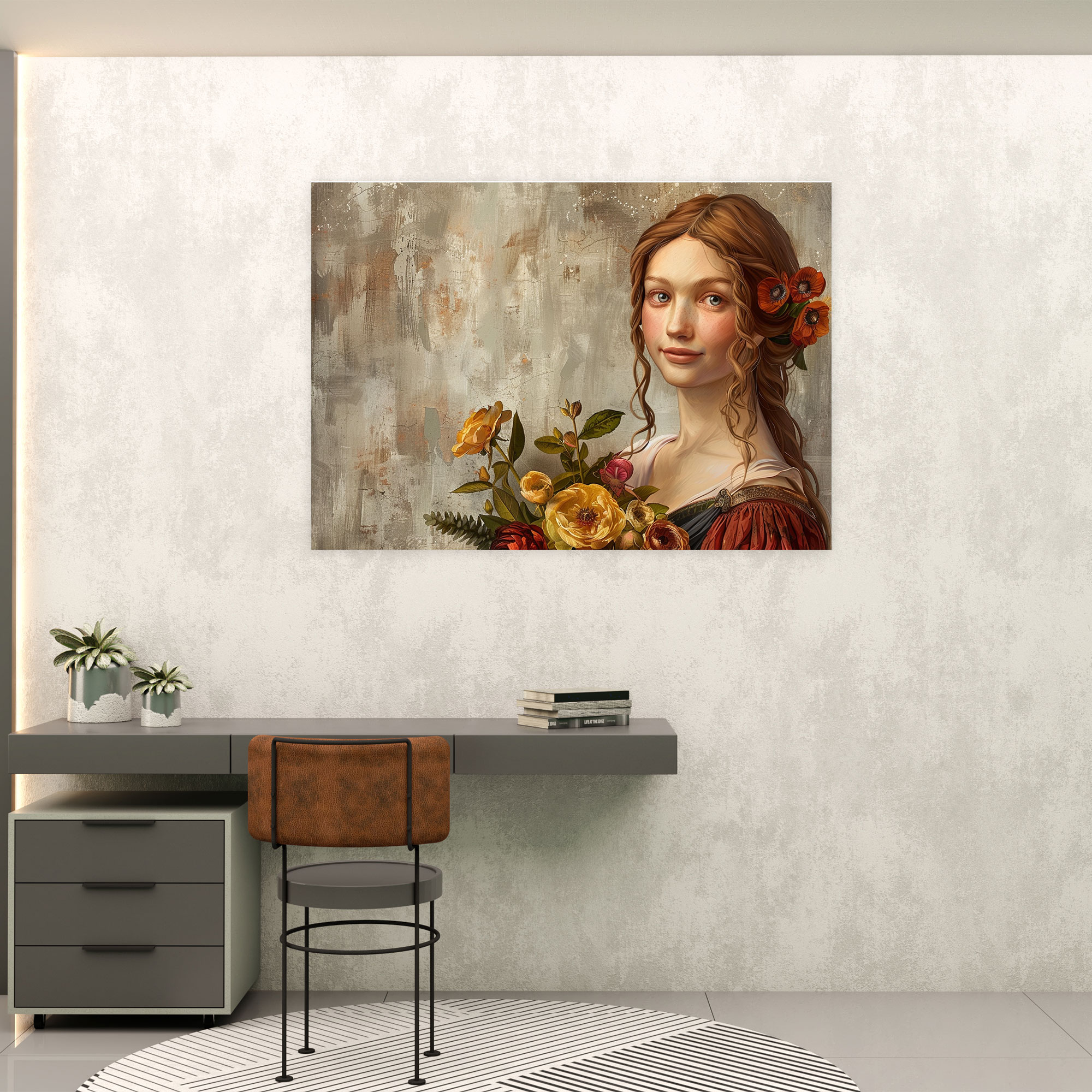 Lady With Flowers Leonardo Da Vinci Canvas Print - Leonardo Da Vinci, Canvas Print, Wall Decoration, Canvas