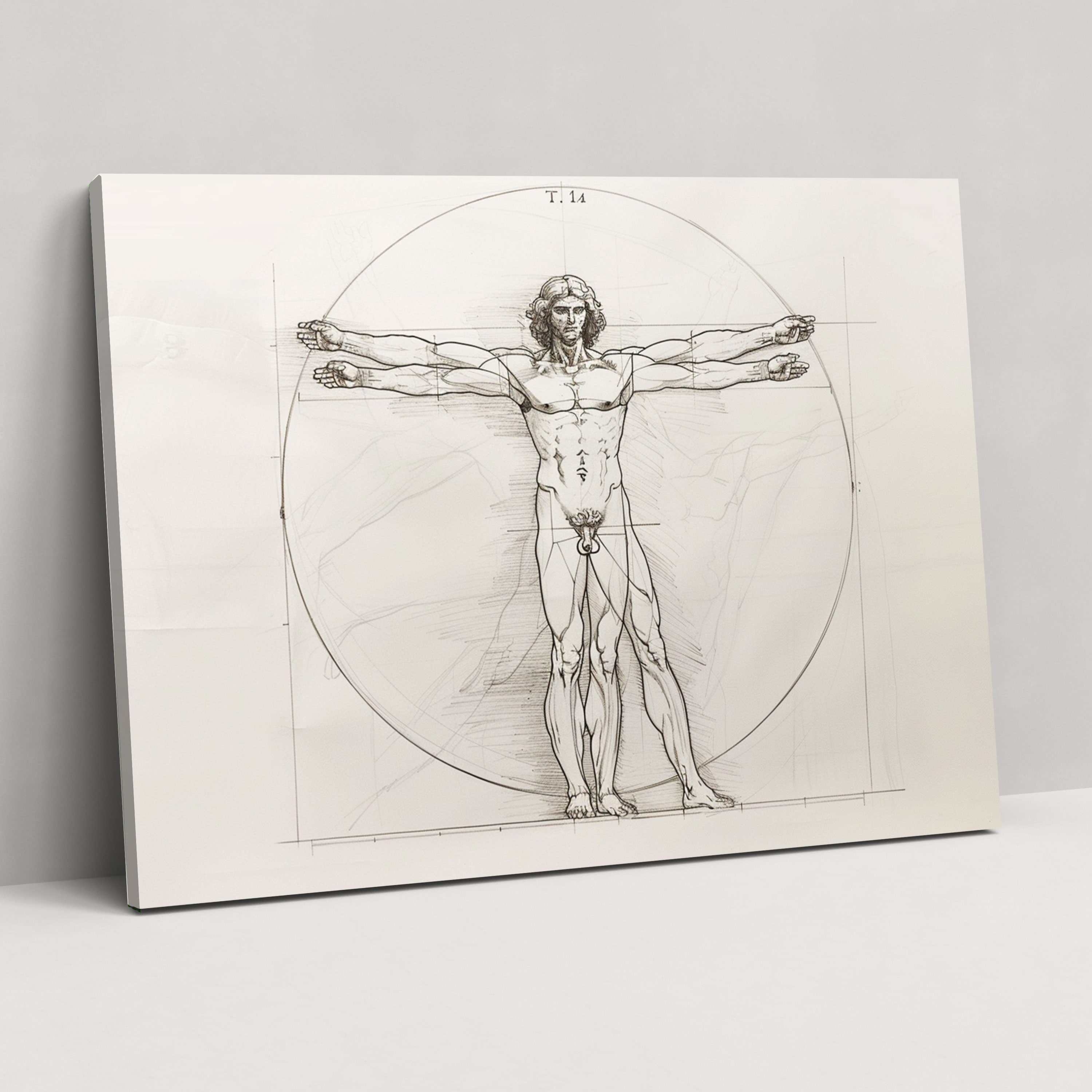 Vitruvian Man Leonardo Da Vinci Wall Art - Leonardo Da Vinci, Canvas, Canvas Wall Art, Wall Art