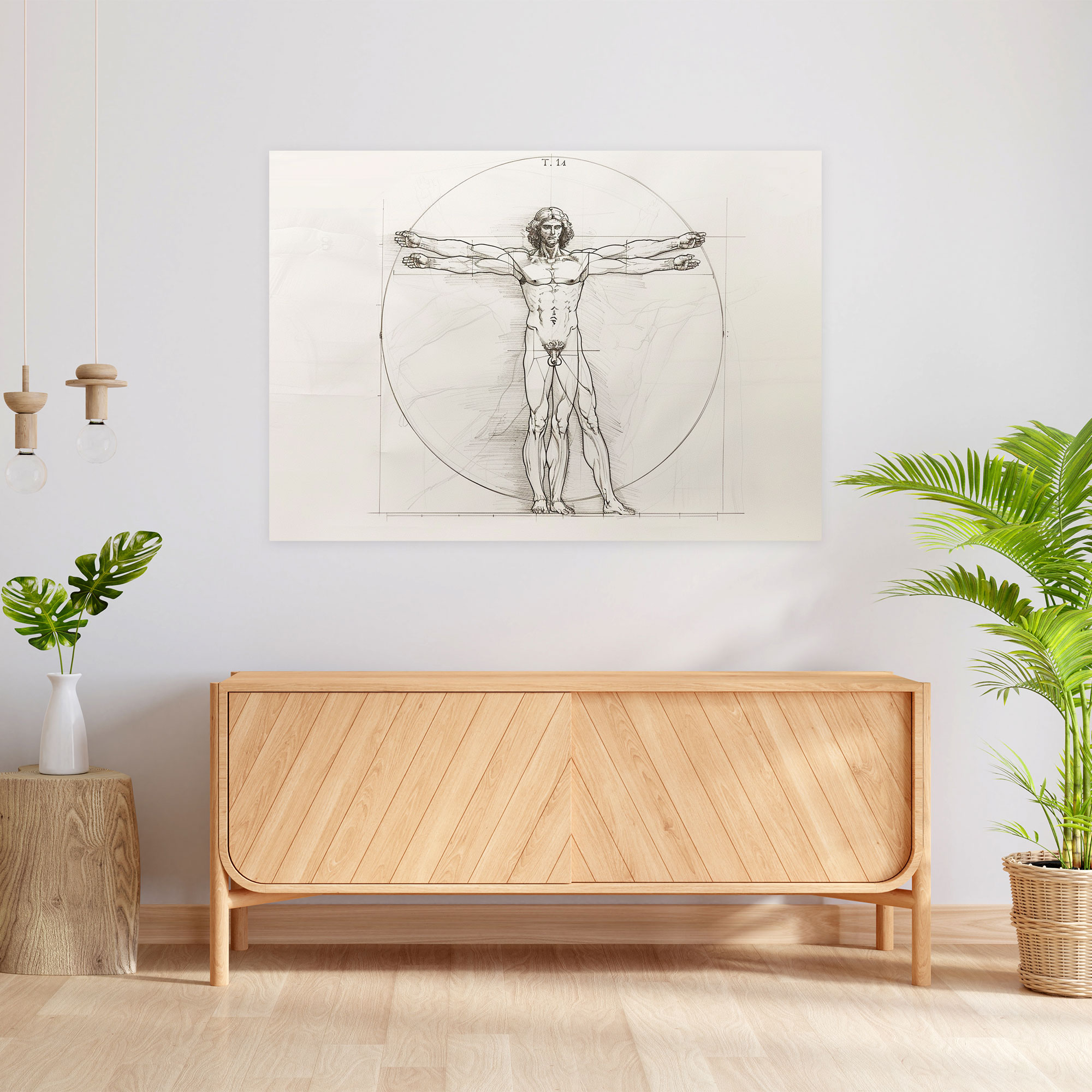 Vitruvian Man Leonardo Da Vinci Wall Art - Leonardo Da Vinci, Canvas, Canvas Wall Art, Wall Art