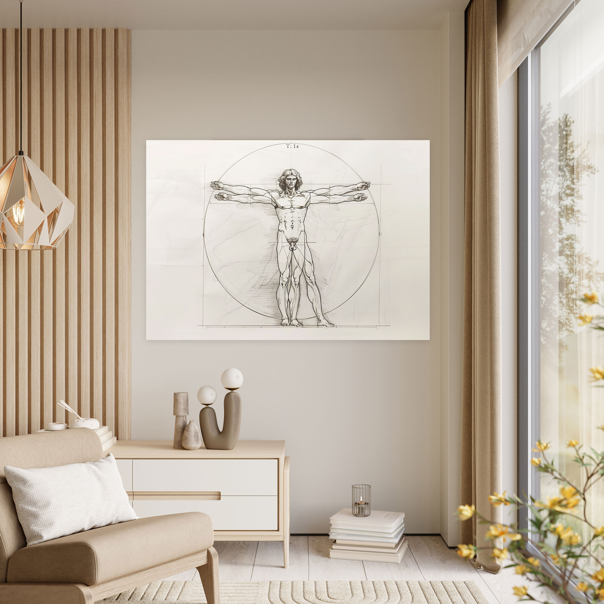 Vitruvian Man Leonardo Da Vinci Wall Art - Leonardo Da Vinci, Canvas, Canvas Wall Art, Wall Art