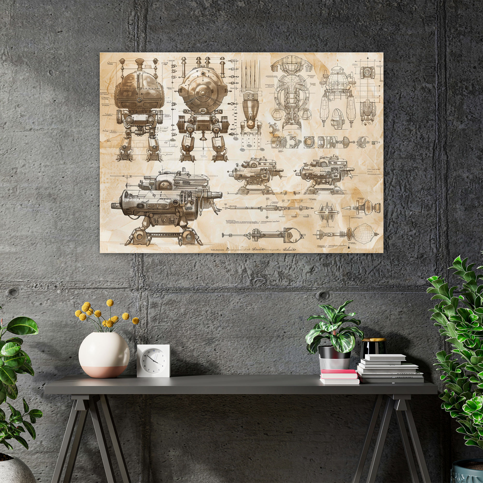 Leonardo Da Vinci Savaş Makineleri Duvar Sanatı - Kanvas Tablo Leonardo Da Vinci