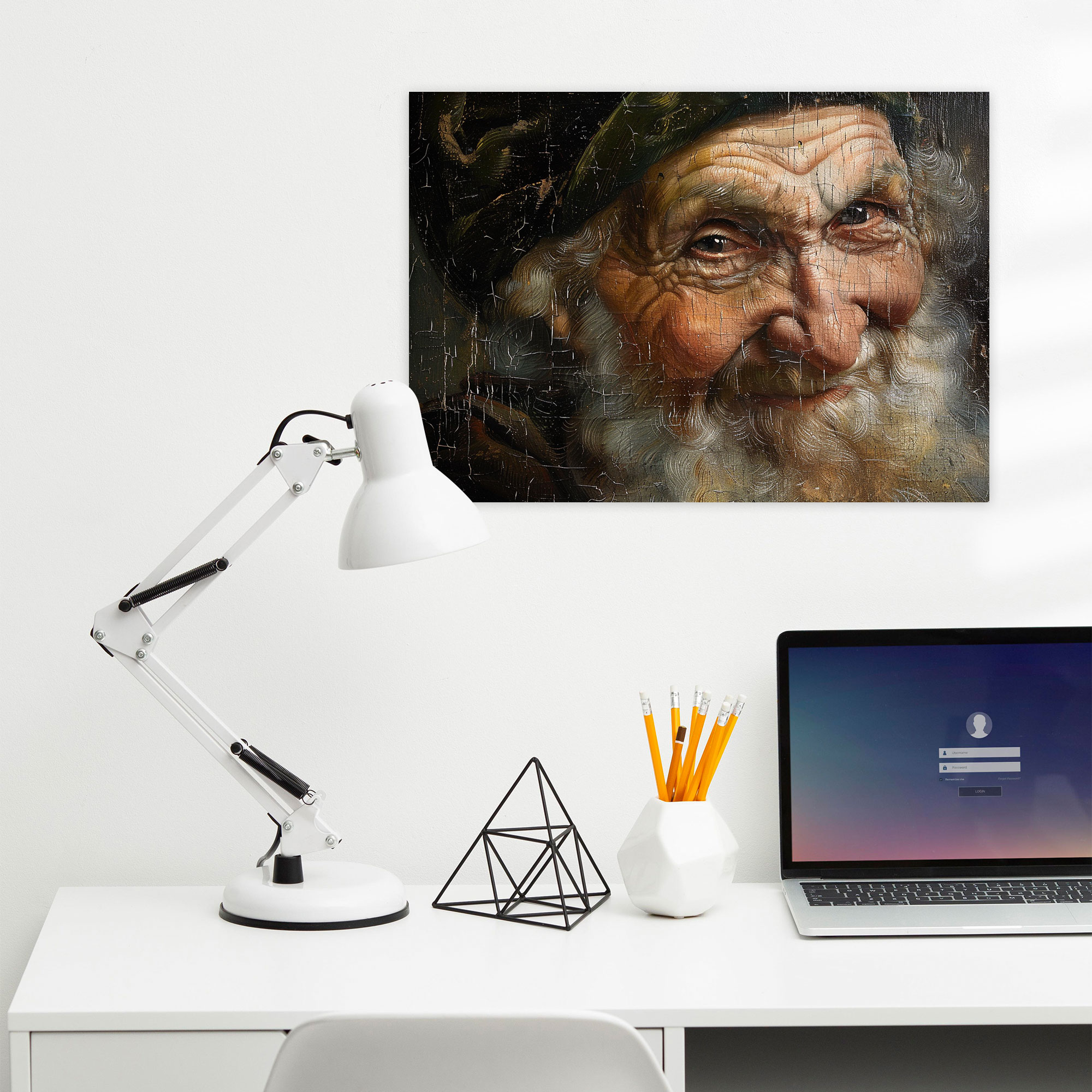Leonardo Da Vinci Canvas Print - Portrait Of A Man With Enigmatic Smile - Leonardo Da Vinci, Wall Decoration, Leonardo Da Vinci, Wall Art