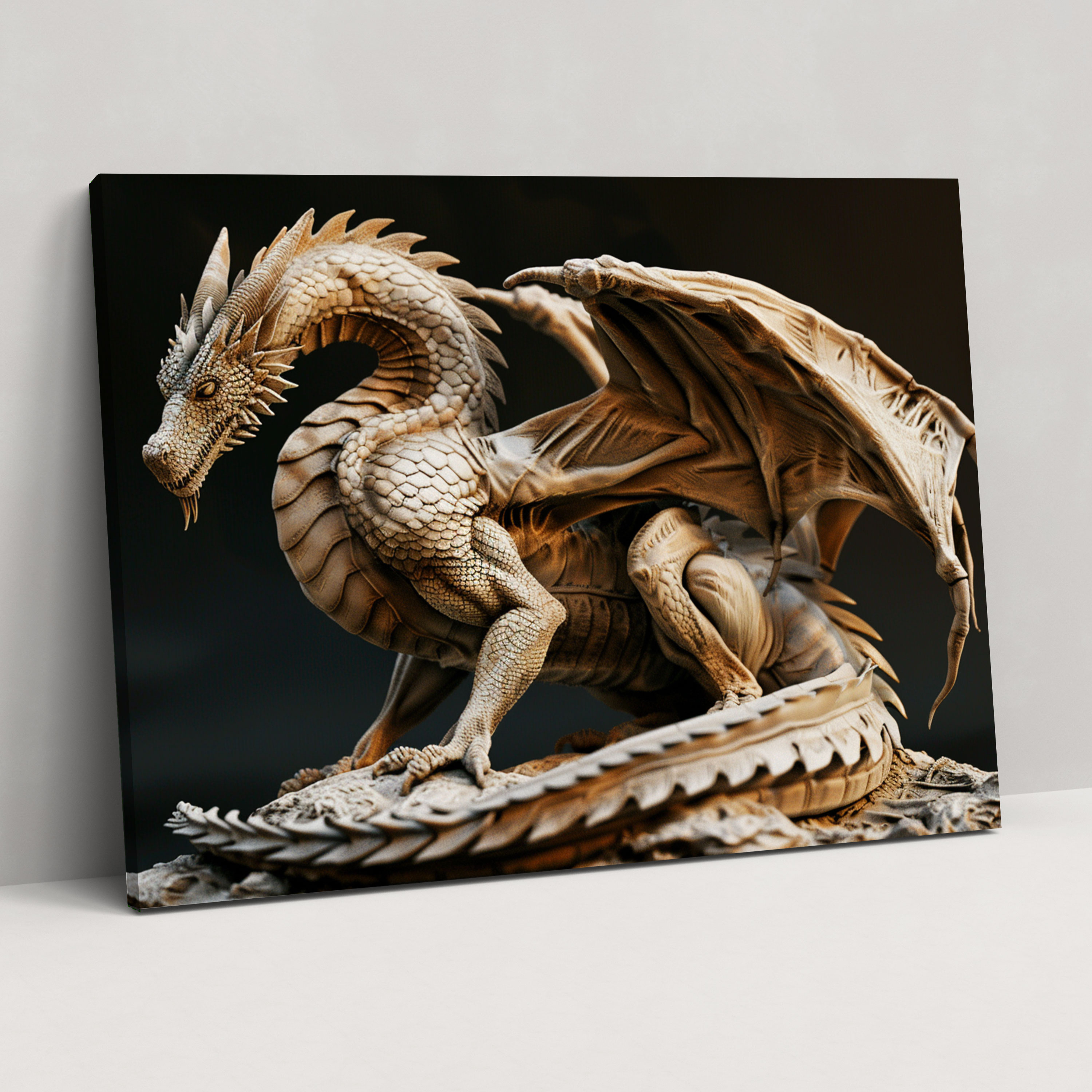 Majestic Dragon Leonardo Da Vinci Canvas Print - Leonardo Da Vinci, Canvas Print, Canvas Wall Art, Mythical Creature