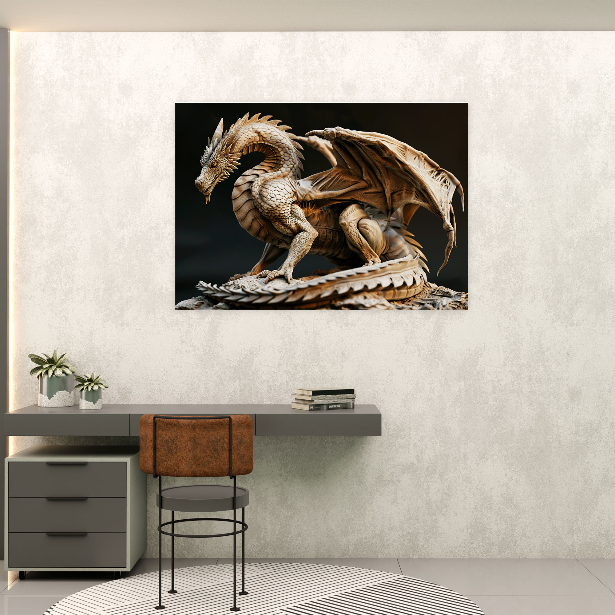 Majestic Dragon Leonardo Da Vinci Canvas Print - Leonardo Da Vinci, Canvas Print, Canvas Wall Art, Mythical Creature