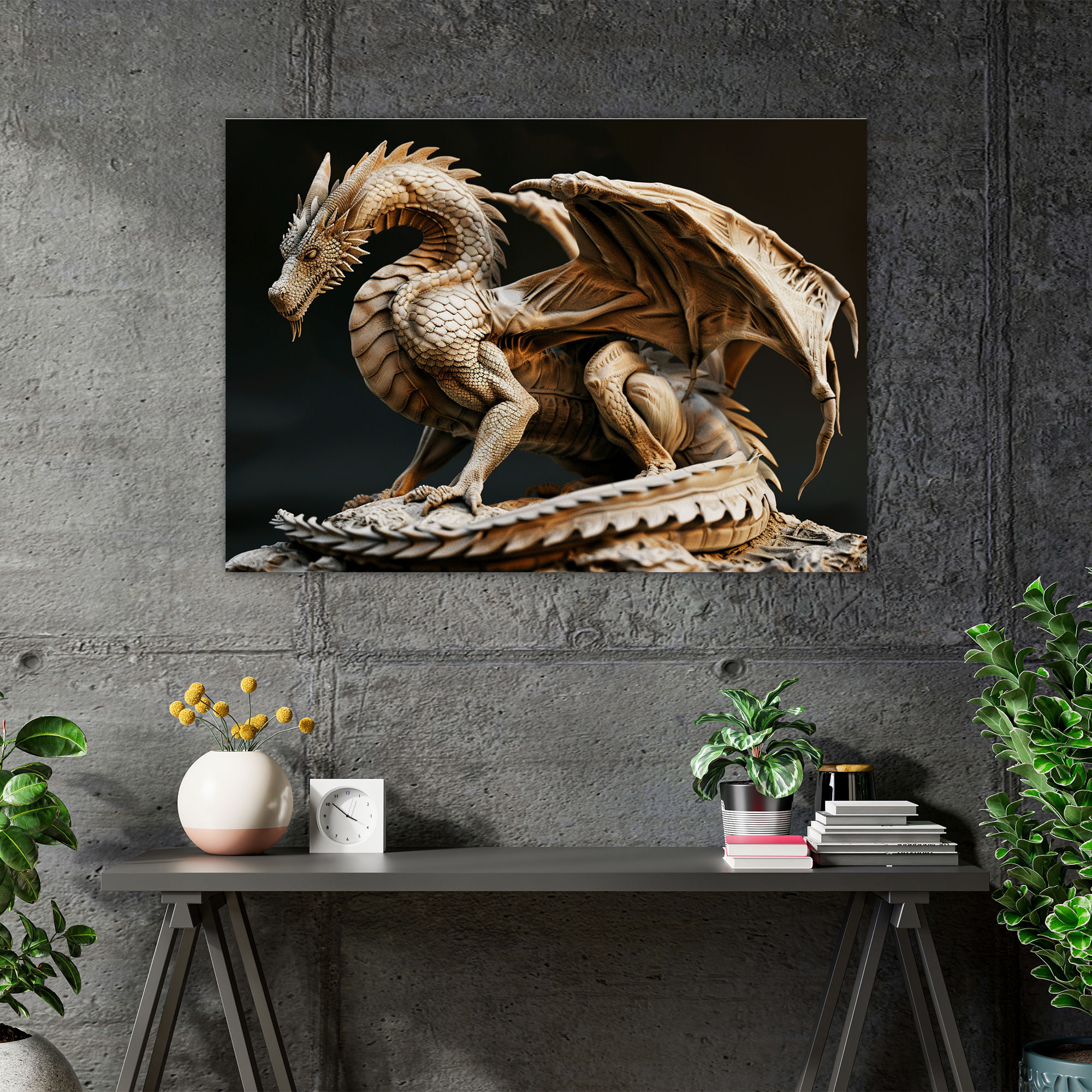 Majestic Dragon Leonardo Da Vinci Canvas Print - Leonardo Da Vinci, Canvas Print, Canvas Wall Art, Mythical Creature