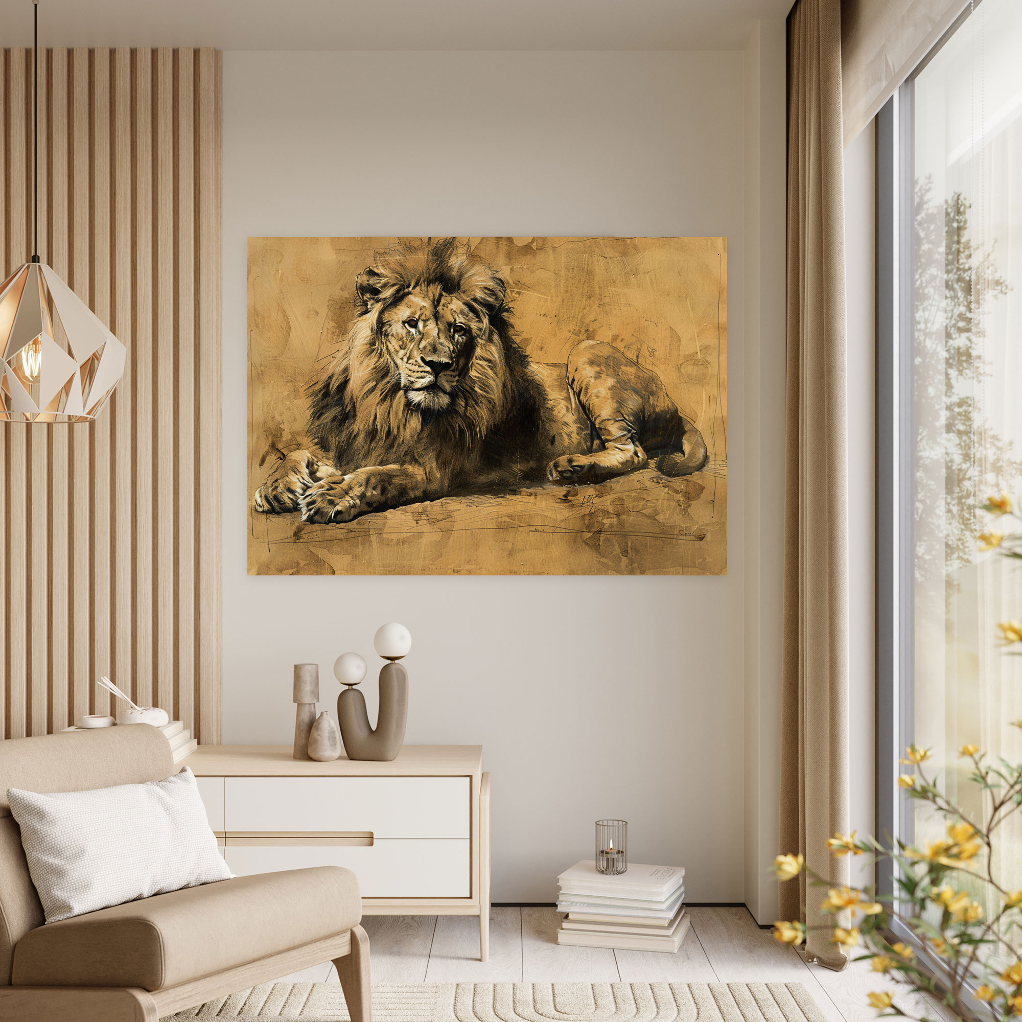 Majestic Lion Leonardo Da Vinci Wall Art - Leonardo Da Vinci, Canvas Print, Wildlife, Majestic Lion