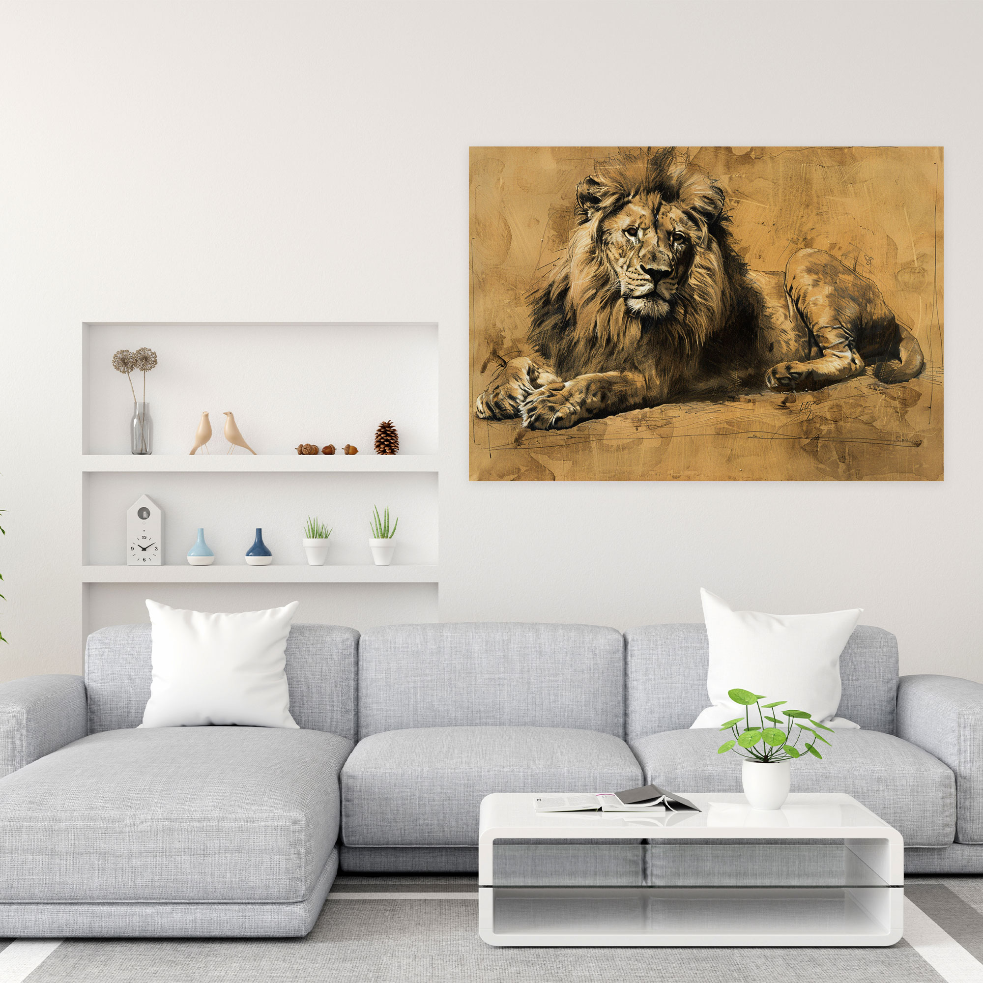 Majestic Lion Leonardo Da Vinci Wall Art - Leonardo Da Vinci, Canvas Print, Wildlife, Majestic Lion