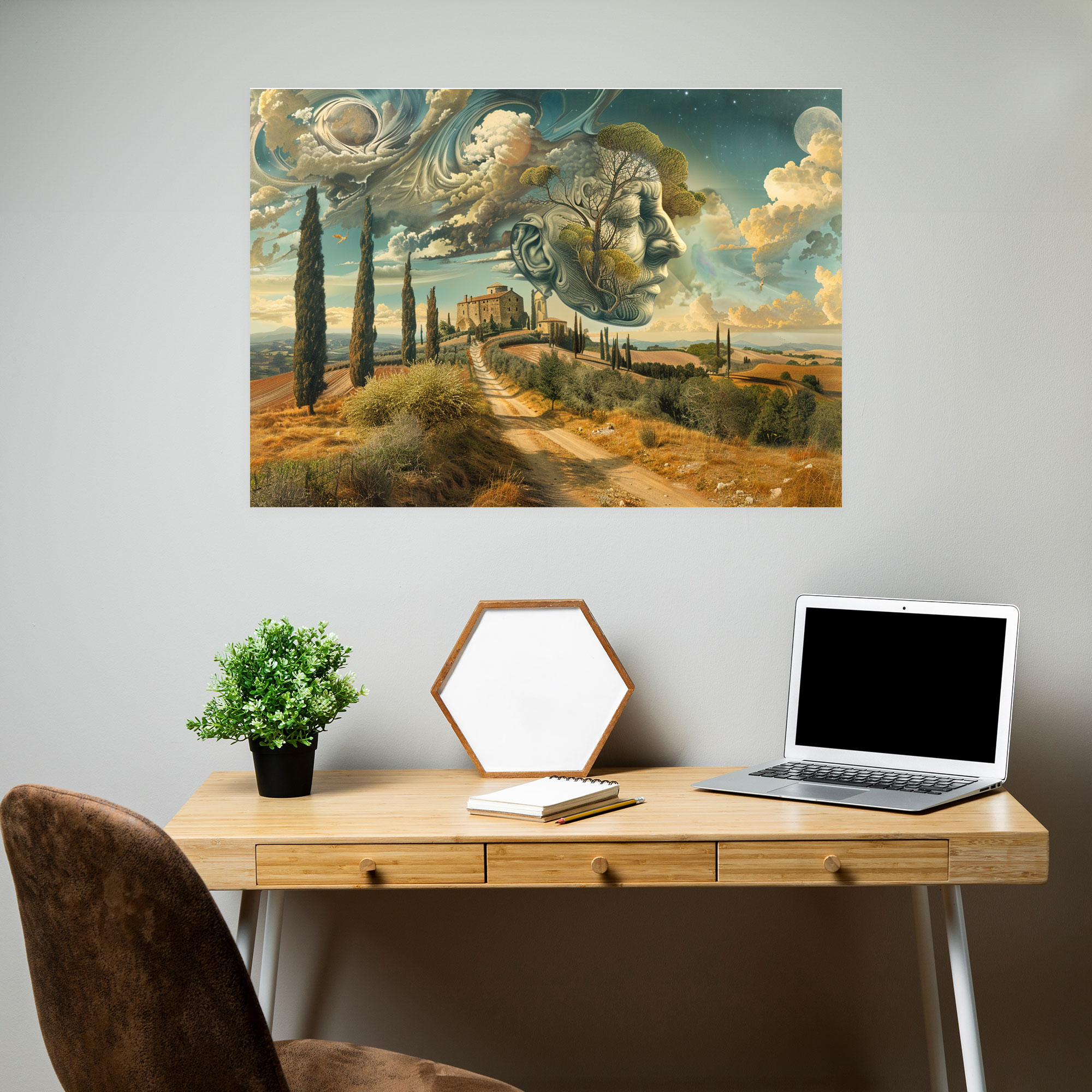 Dreamlike Landscape Leonardo Da Vinci Canvas Print - Leonardo Da Vinci, Canvas, Dreamlike Landscape, Canvas Print