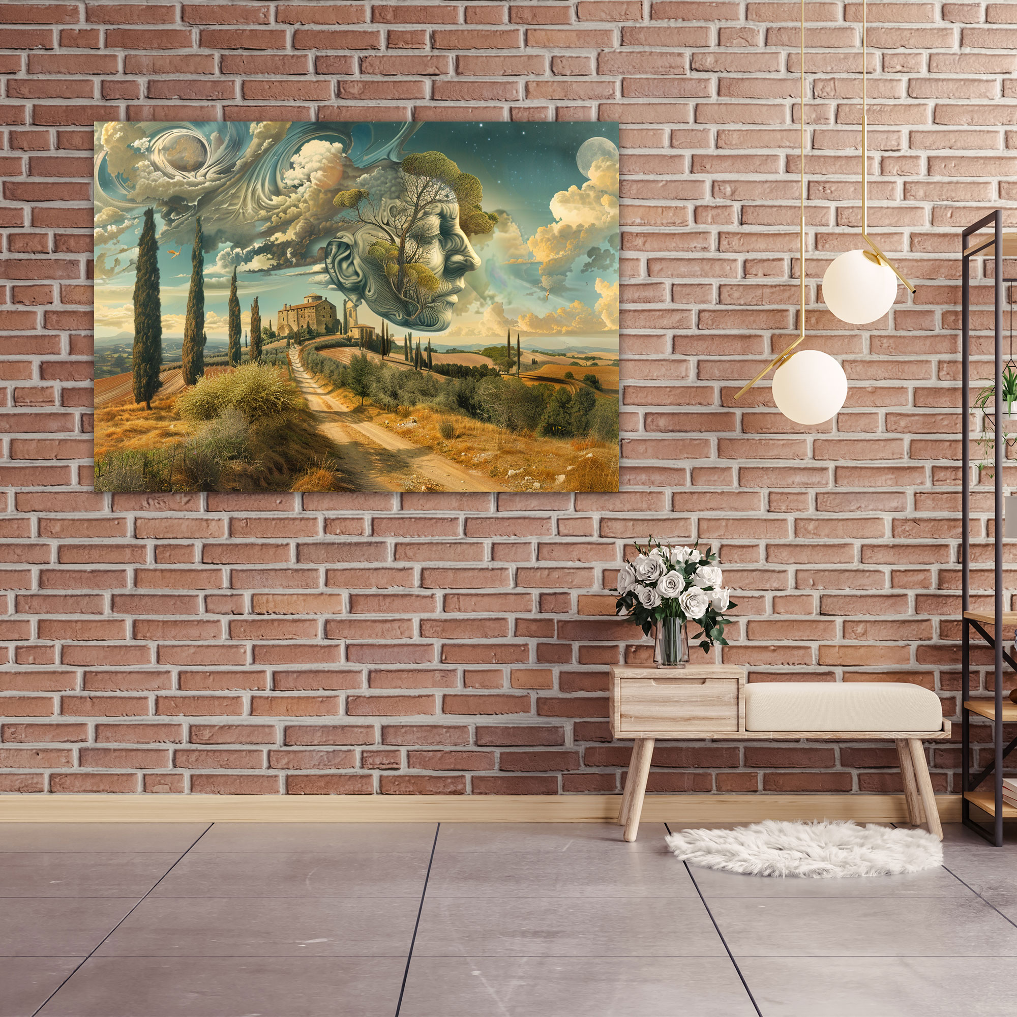 Dreamlike Landscape Leonardo Da Vinci Canvas Print - Leonardo Da Vinci, Canvas, Dreamlike Landscape, Canvas Print