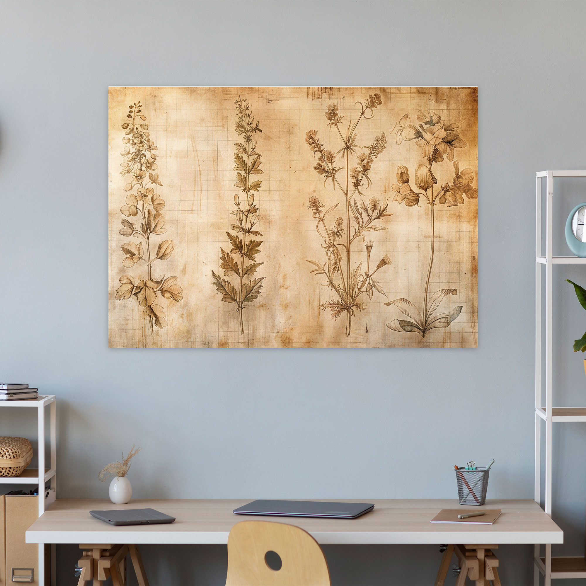 Botanical Study By Leonardo Da Vinci Wall Art - Leonardo Da Vinci, Leonardo Da Vinci, Home Decoration, Canvas Print