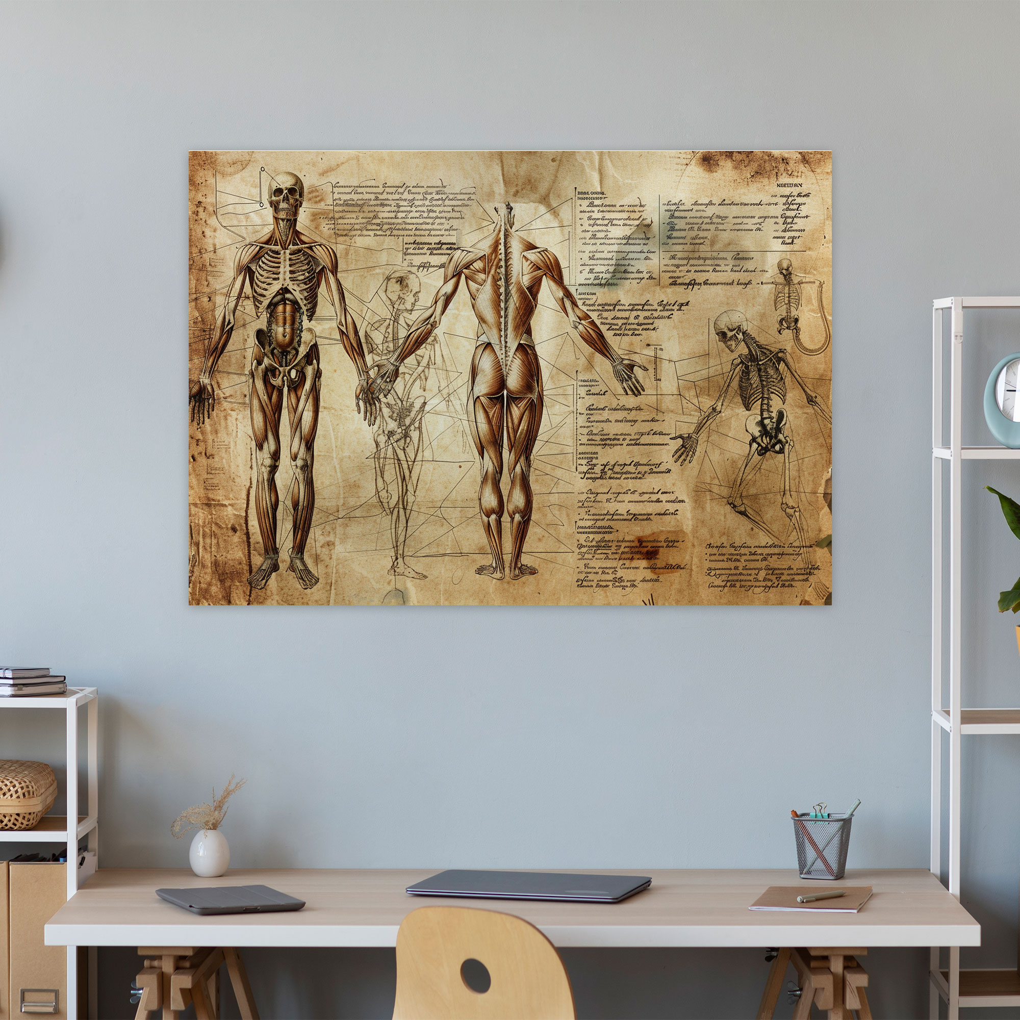Human Anatomy Study By Leonardo Da Vinci Canvas Print - Leonardo Da Vinci, Canvas Print, Home Decoration, Wall Decoration