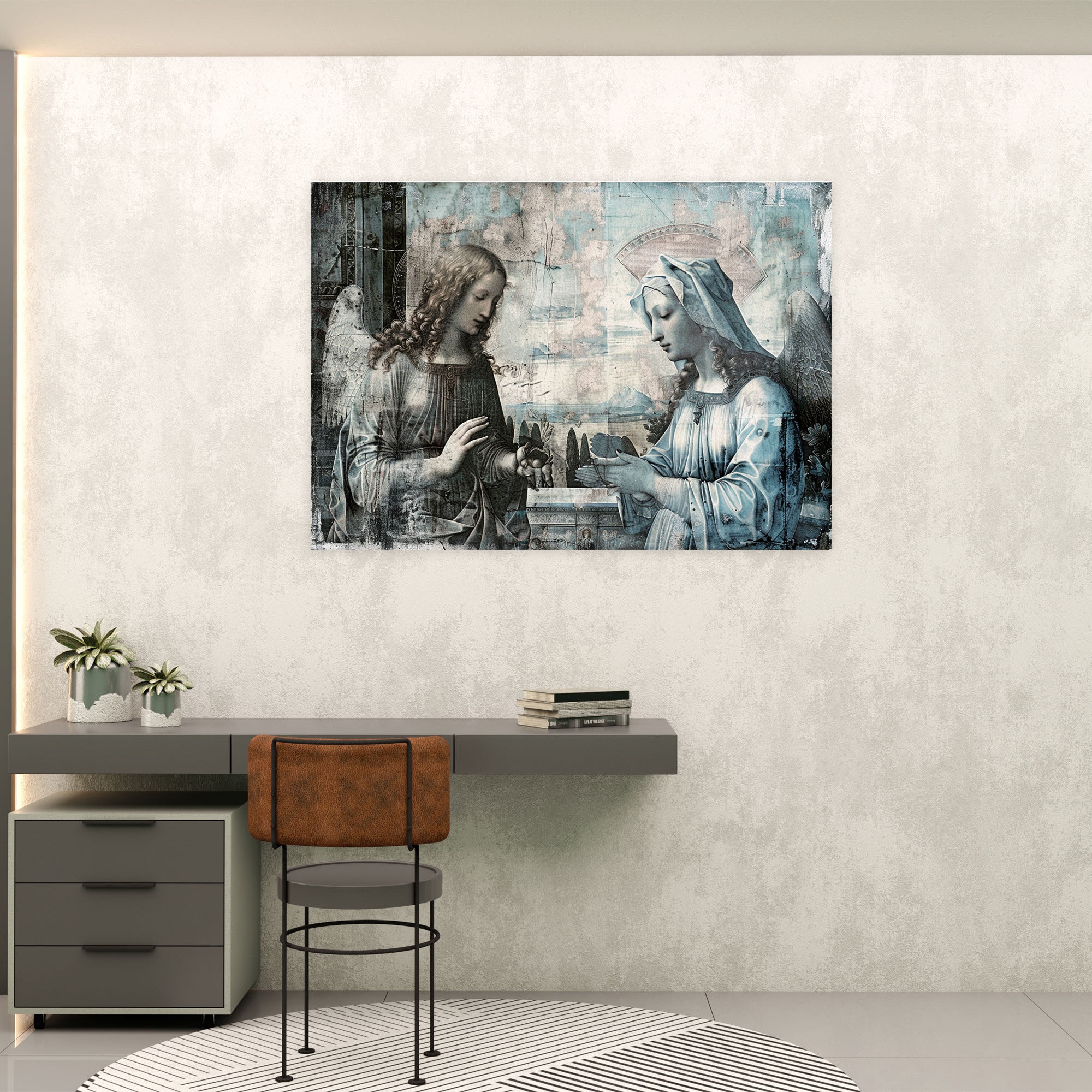 Leonardo Da Vinci The Annunciation Canvas Print - Leonardo Da Vinci, Wall Art, Leonardo Da Vinci, Home Decoration