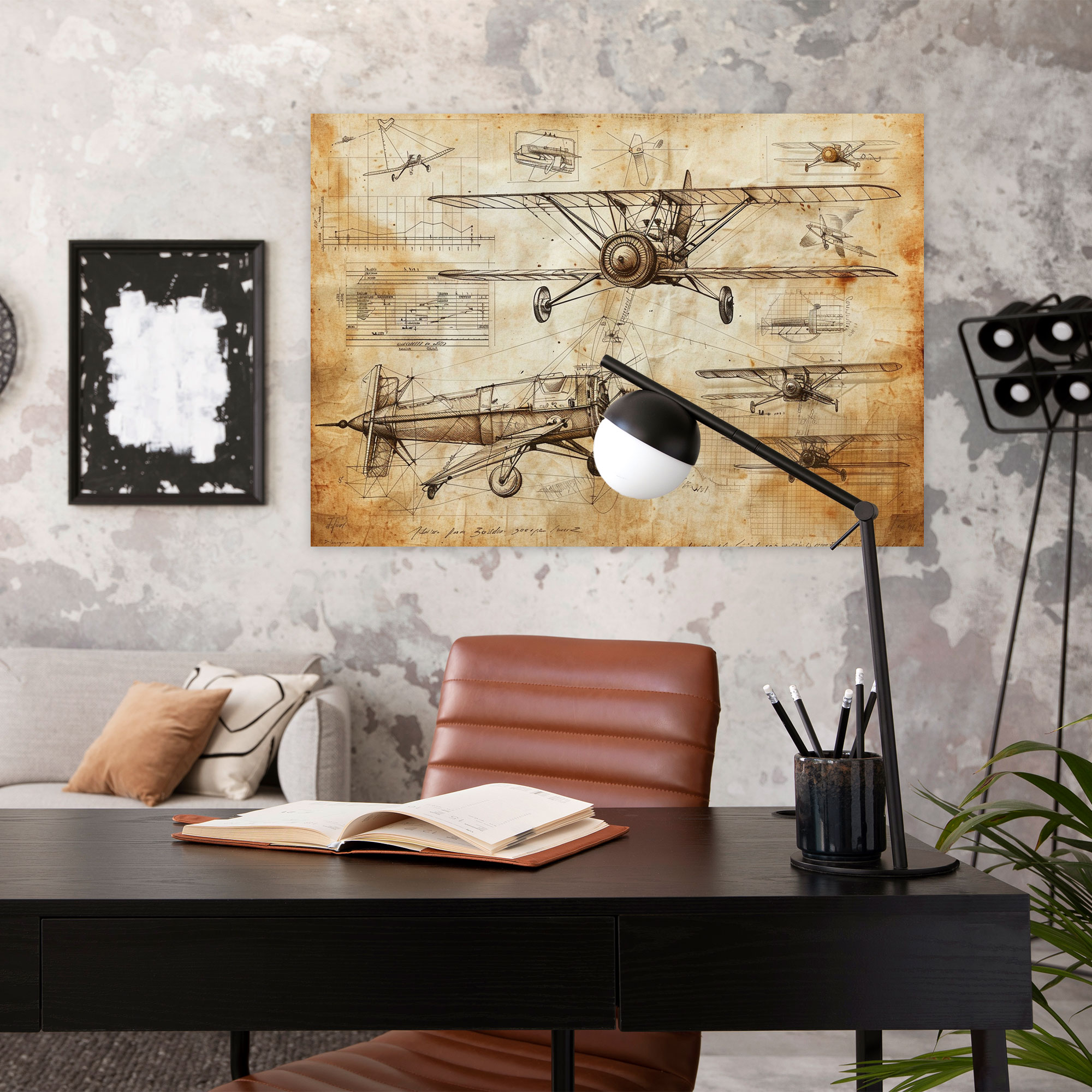 Leonardo Da Vinci Sketches Of Flying Machines Wall Art - Leonardo Da Vinci, Leonardo Da Vinci, Wall Decoration, Canvas Print