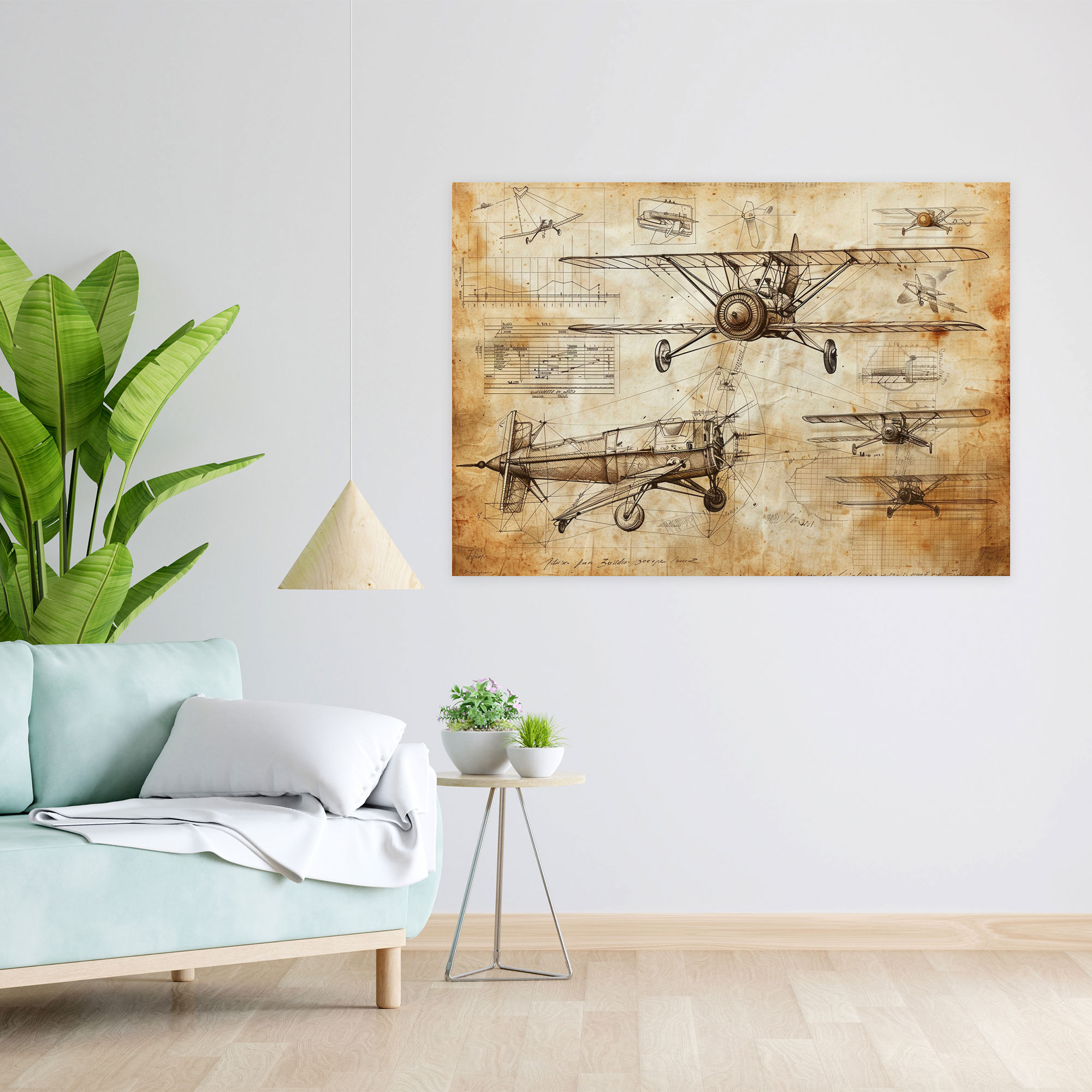 Leonardo Da Vinci Sketches Of Flying Machines Wall Art - Leonardo Da Vinci, Leonardo Da Vinci, Wall Decoration, Canvas Print