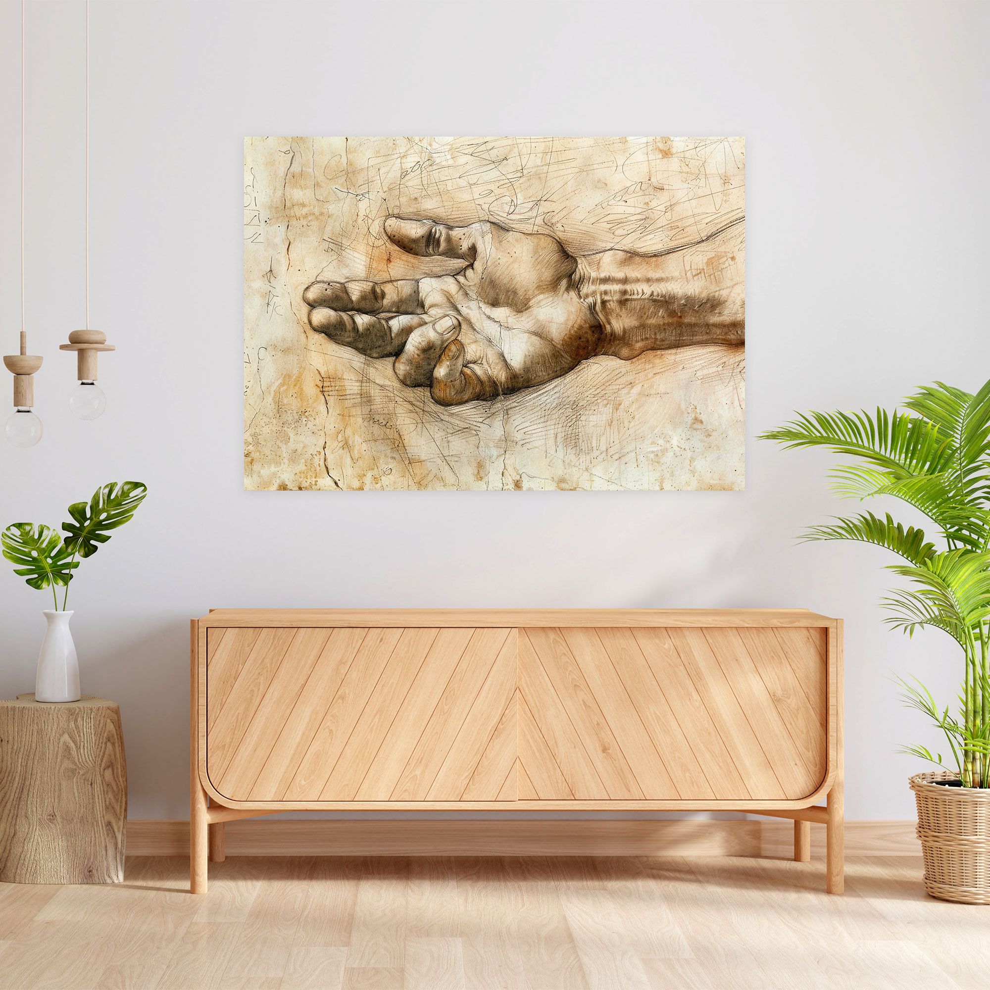 Leonardo Da Vinci Study Of Hands Wall Art - Leonardo Da Vinci, Canvas Print, Leonardo Da Vinci, Canvas Wall Art
