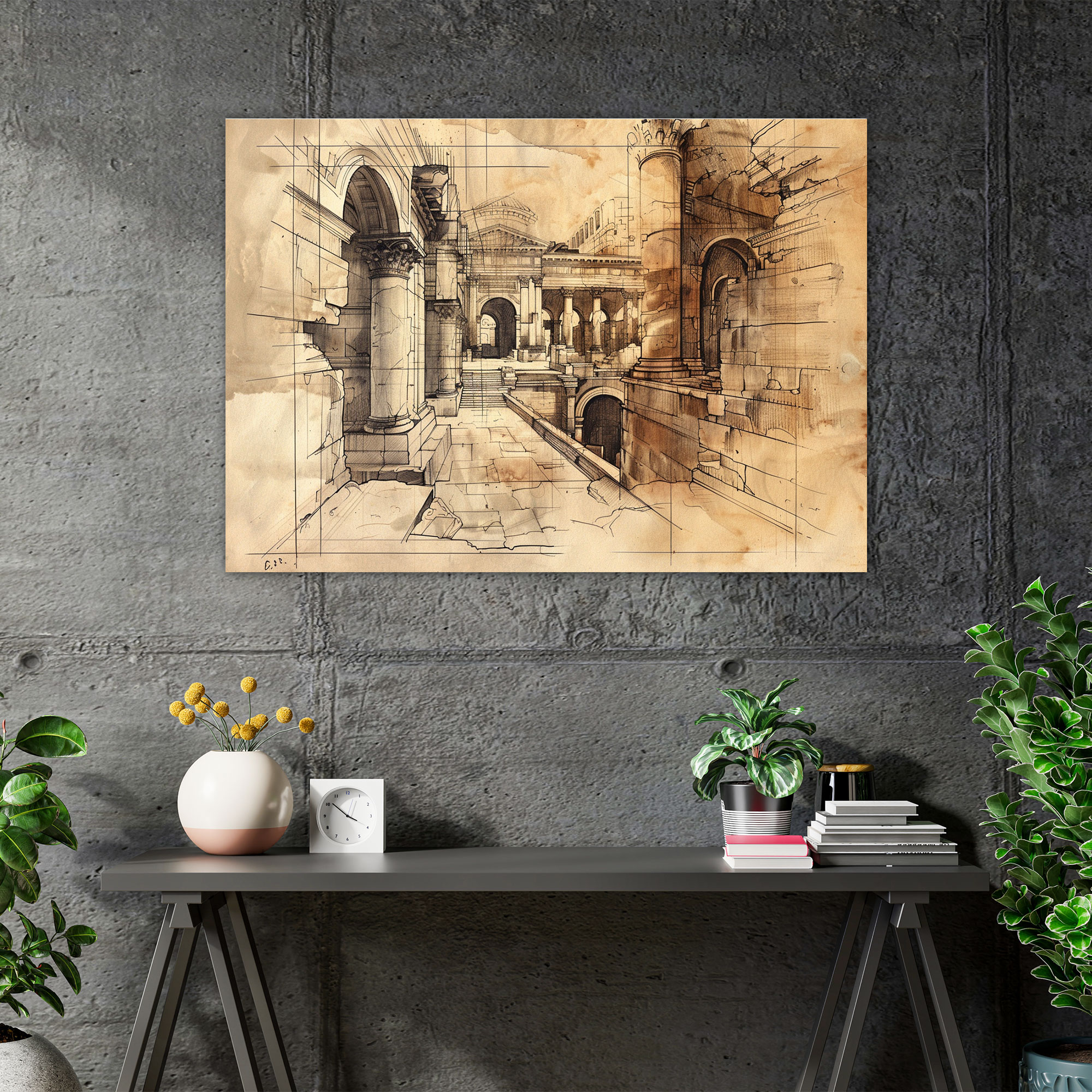 Leonardo Da Vinci Canvas Print - Leonardo Da Vinci, Ancient Ruins, Canvas Print, Canvas