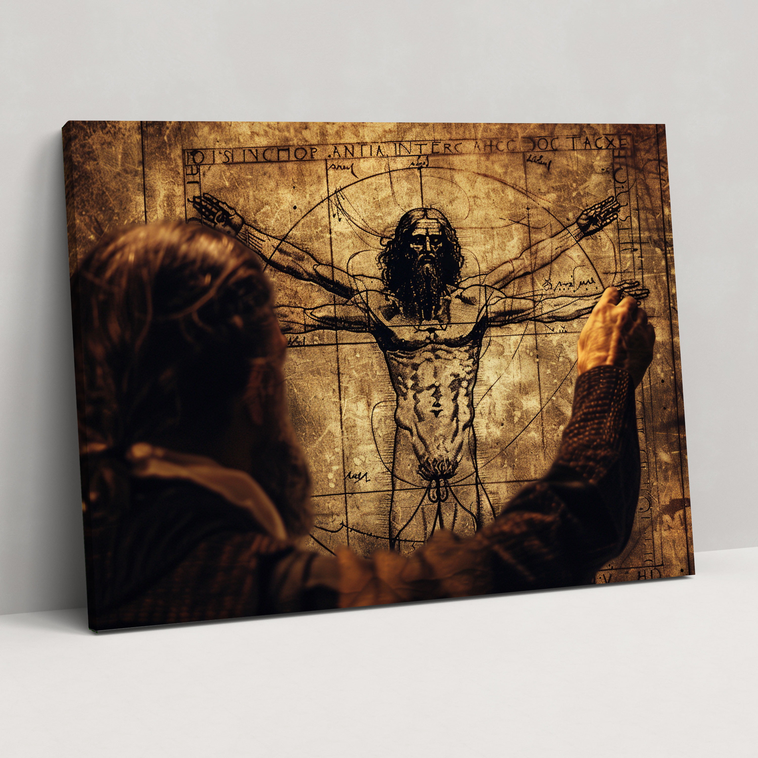 Vitruvian Man Leonardo Da Vinci Wall Art - Leonardo Da Vinci, Home Decoration, Canvas Print, Canvas Wall Art