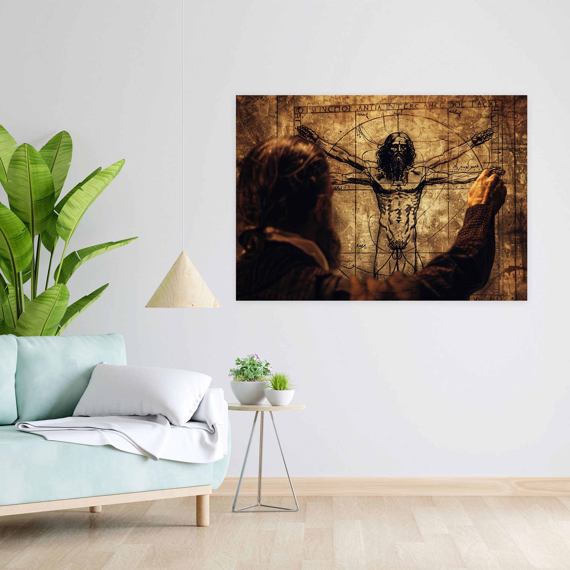 Vitruvian Man Leonardo Da Vinci Wall Art - Leonardo Da Vinci, Home Decoration, Canvas Print, Canvas Wall Art