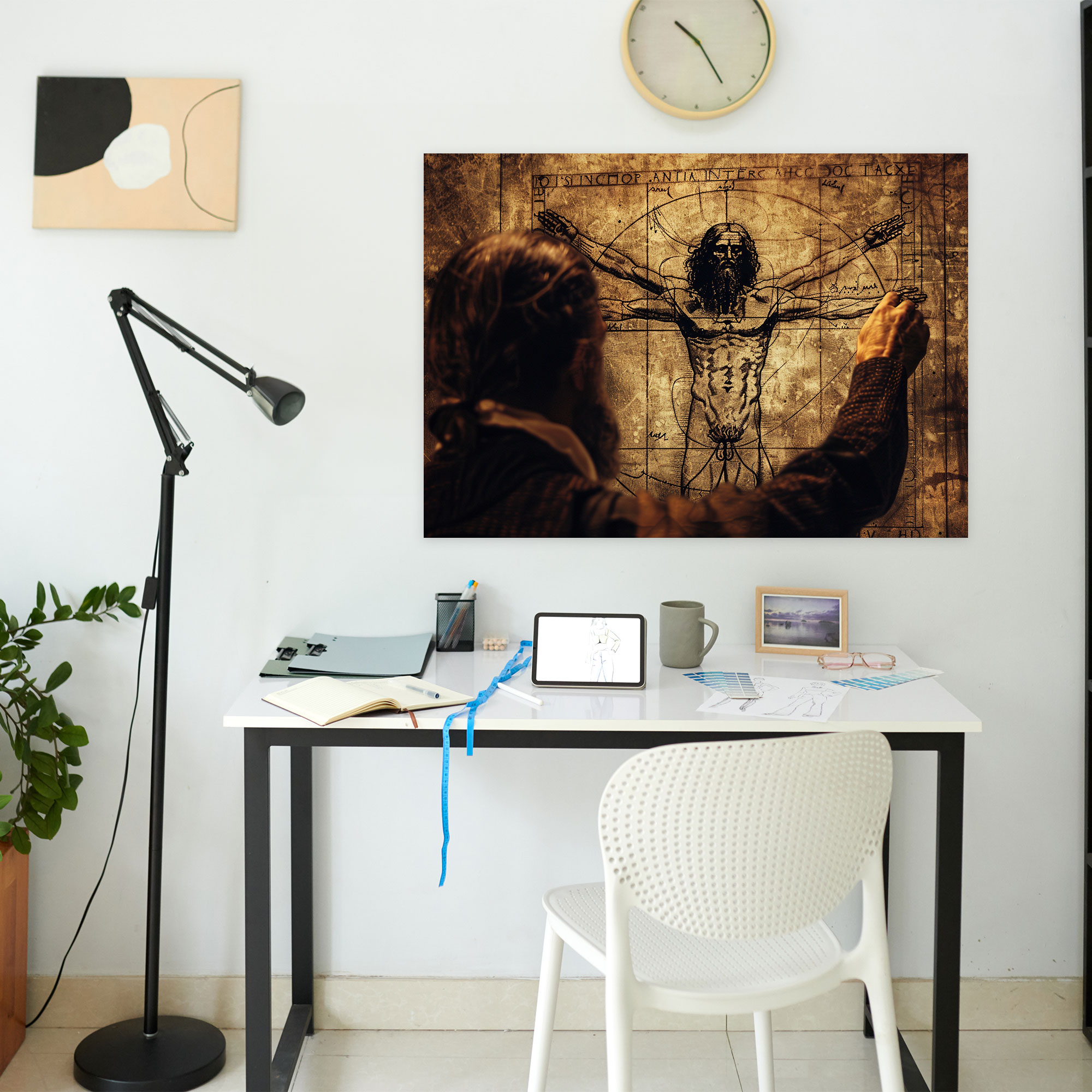 Vitruvian Man Leonardo Da Vinci Wall Art - Leonardo Da Vinci, Home Decoration, Canvas Print, Canvas Wall Art