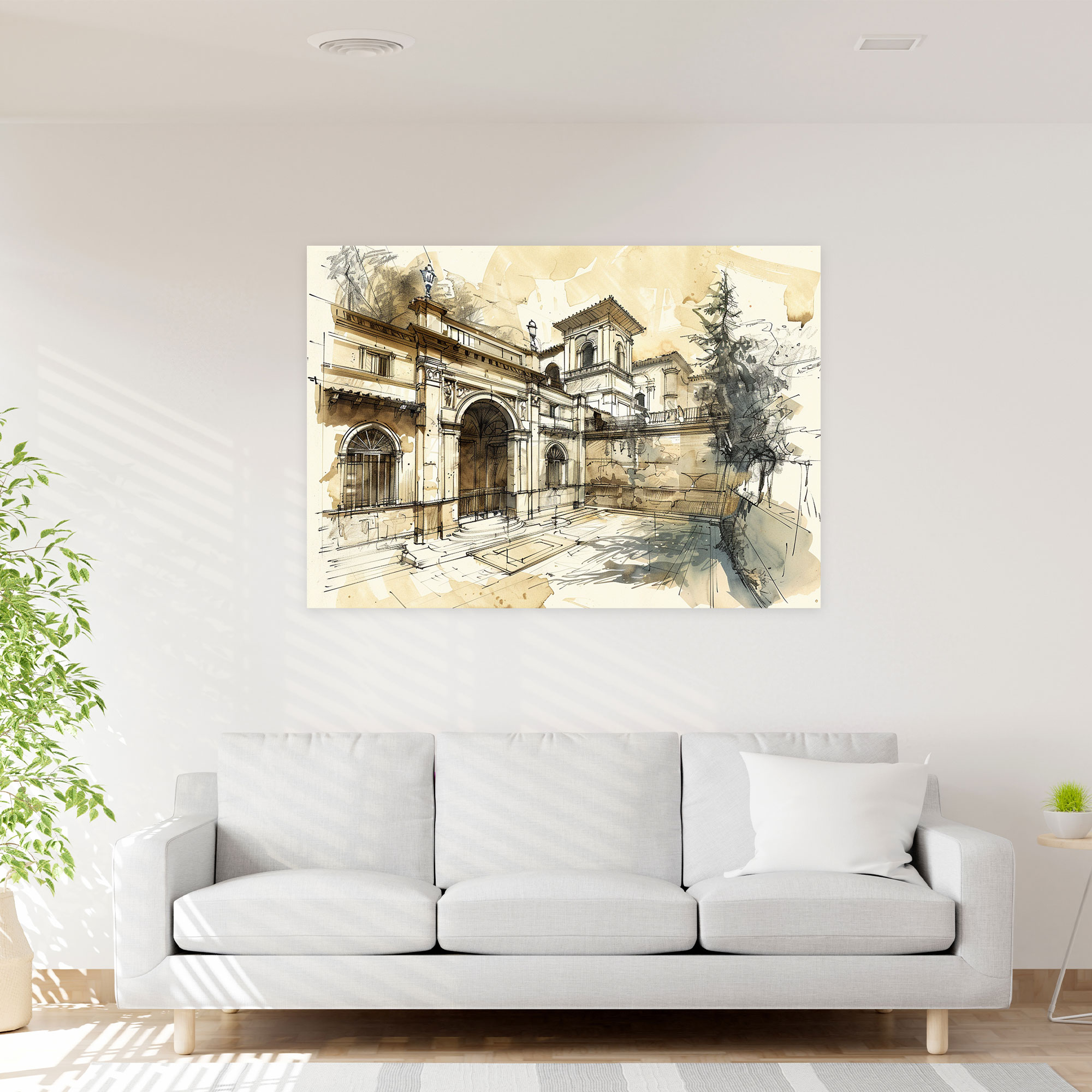 Leonardo Da Vinci Architectural Sketches Canvas Print - Leonardo Da Vinci, Wall Decoration, Canvas, Wall Art