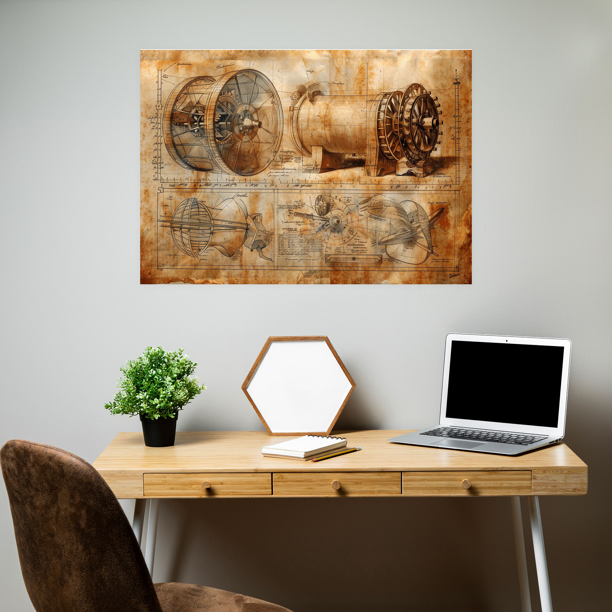 Leonardo Da Vinci Inventions Canvas Print - Leonardo Da Vinci, Wall Art, Leonardo Da Vinci, Canvas