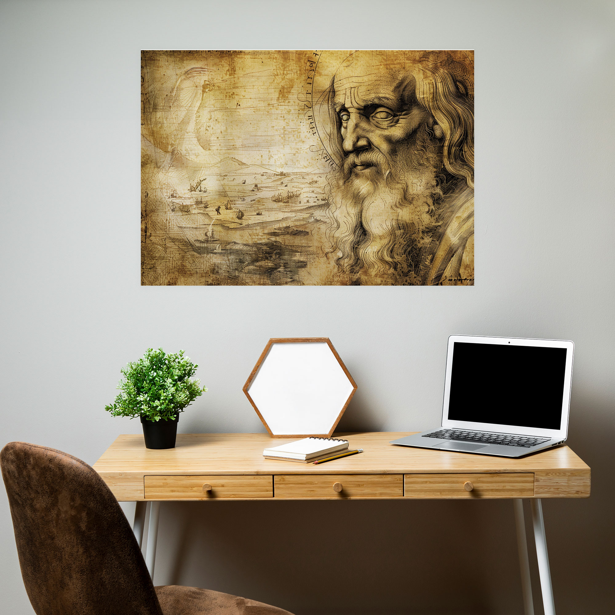 Leonardo Da Vinci Self-Portrait Wall Decoration - Leonardo Da Vinci, Home Decoration, Wall Art, Wall Decoration