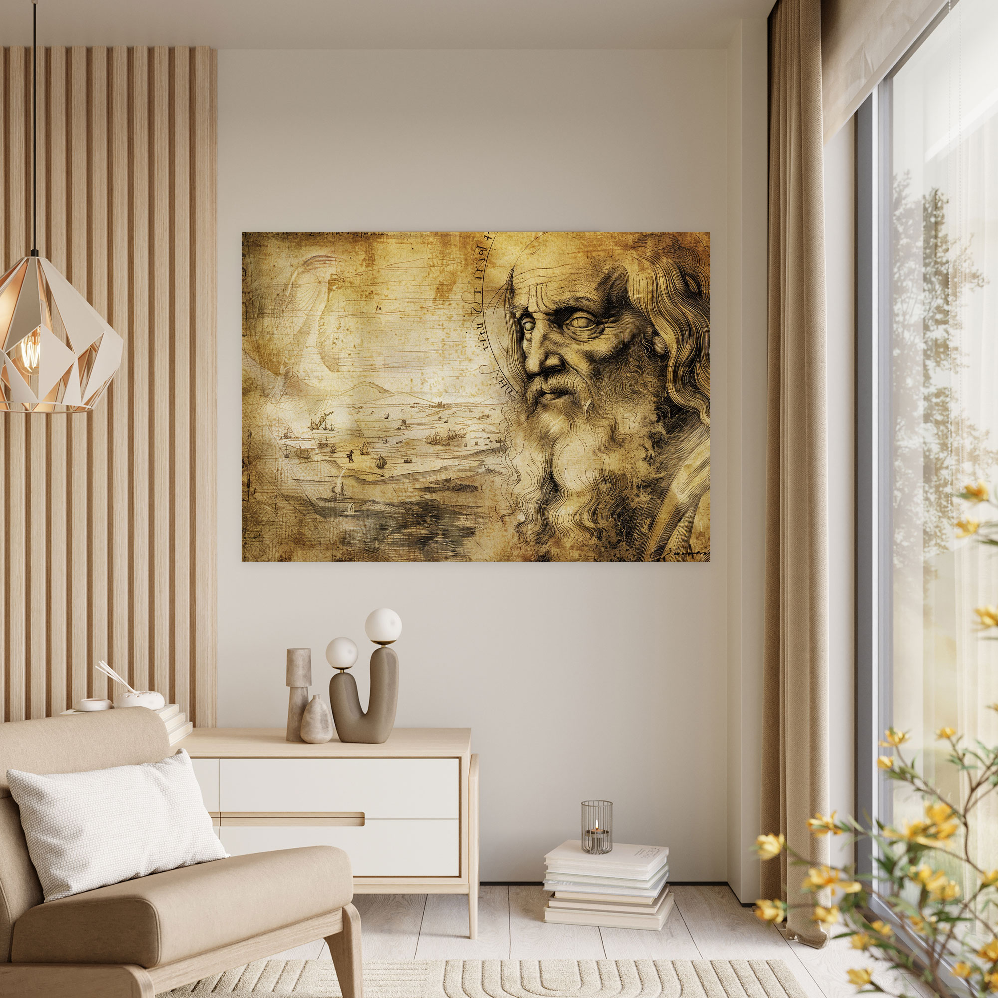 Leonardo Da Vinci Self-Portrait Wall Decoration - Leonardo Da Vinci, Home Decoration, Wall Art, Wall Decoration