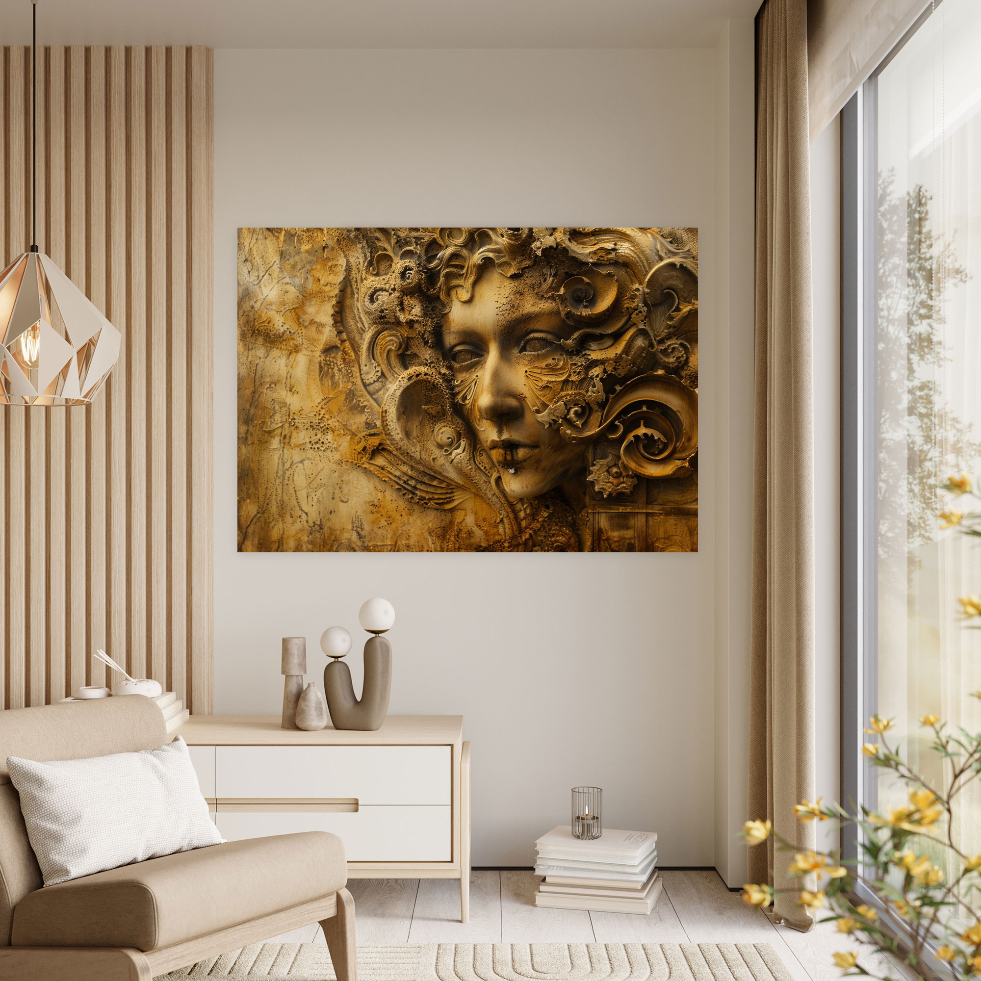 Gizemli Figür Duvar Sanatı - Leonardo Da Vinci Kanvas Tablo Duvar Dekorasyonu