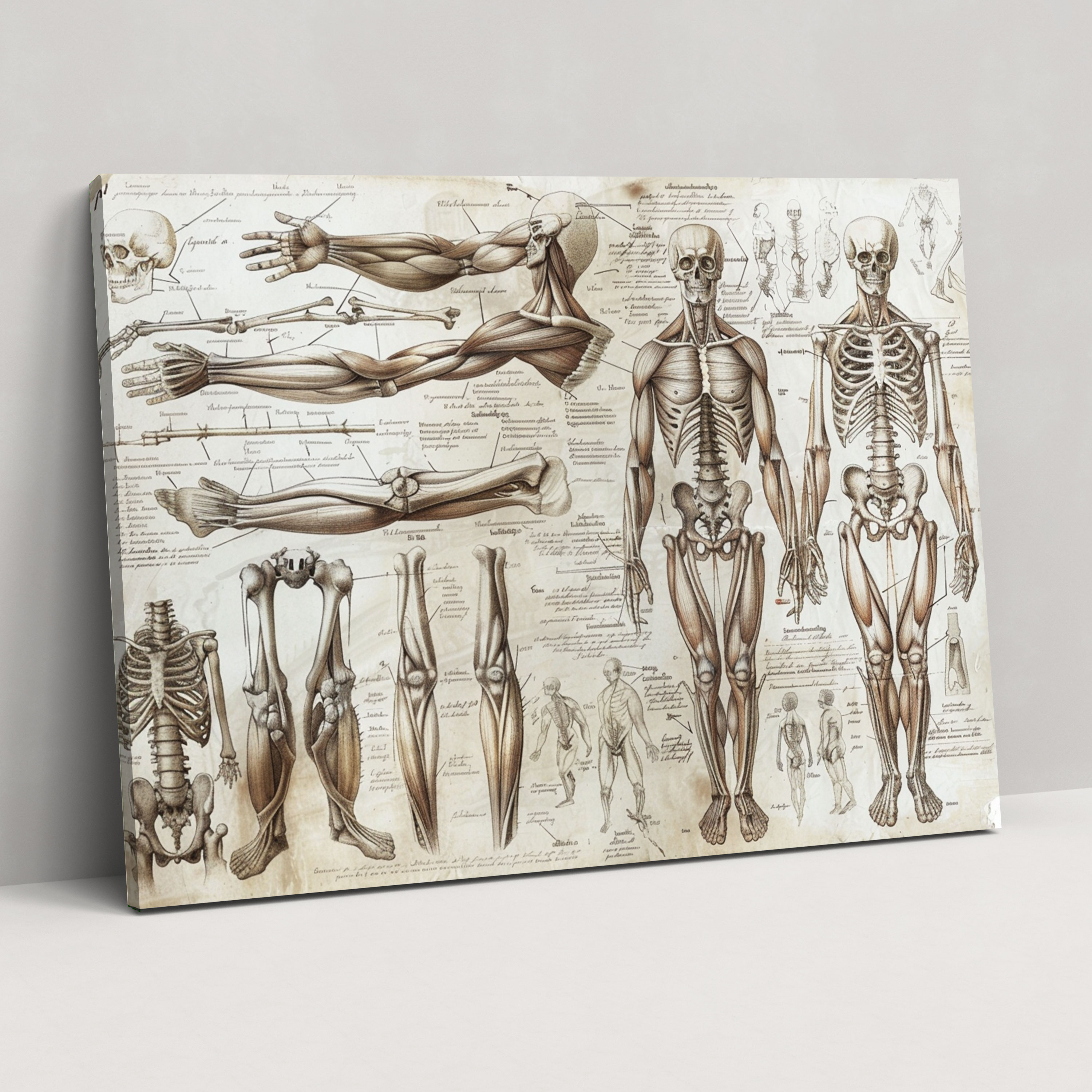 Anatomy Canvas Print - Leonardo Da Vinci, Canvas Wall Art, Leonardo Da Vinci, Canvas Print