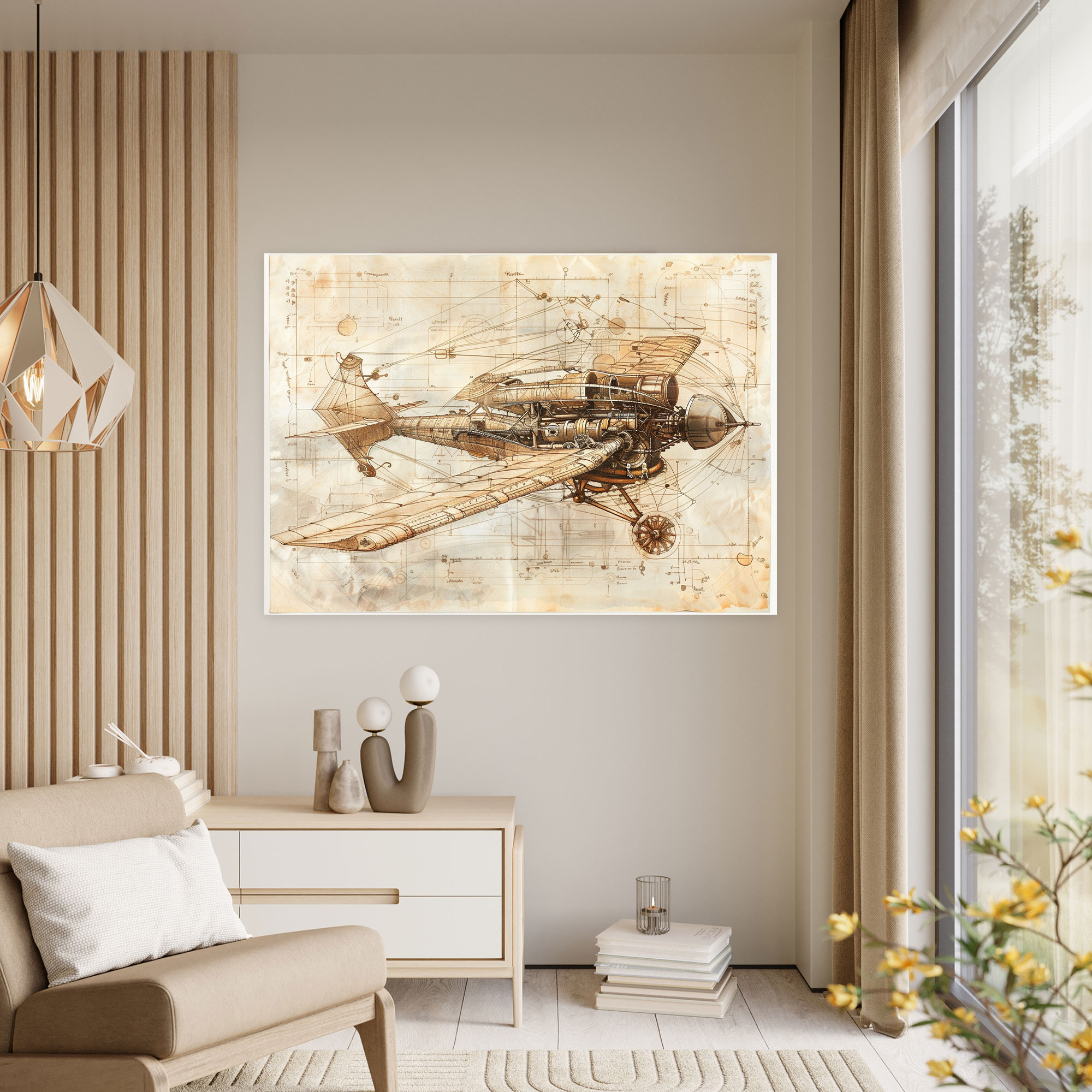 Flying Machine Wall Art - Leonardo Da Vinci, Wall Decoration, Canvas Print, Home Decoration