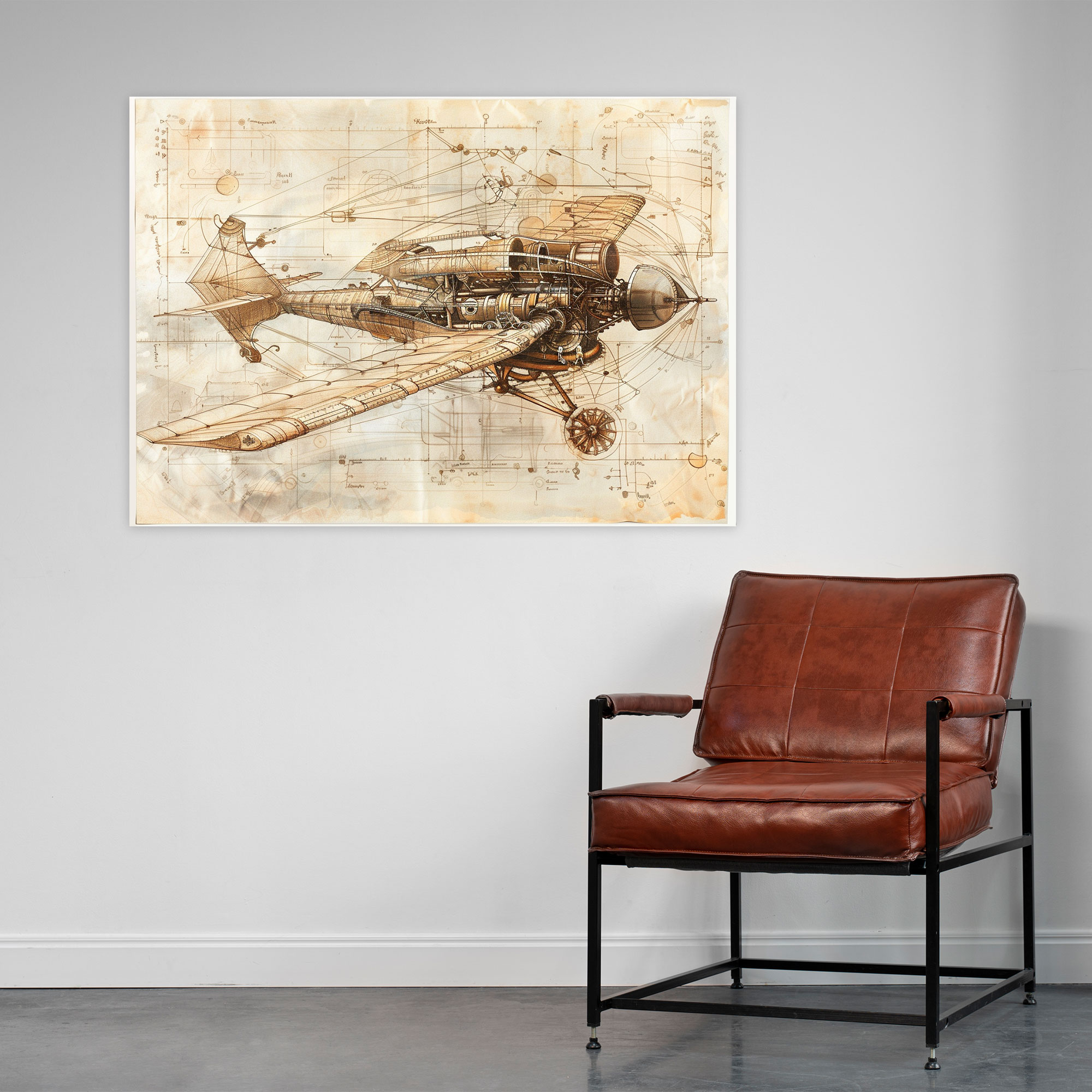 Flying Machine Wall Art - Leonardo Da Vinci, Wall Decoration, Canvas Print, Home Decoration