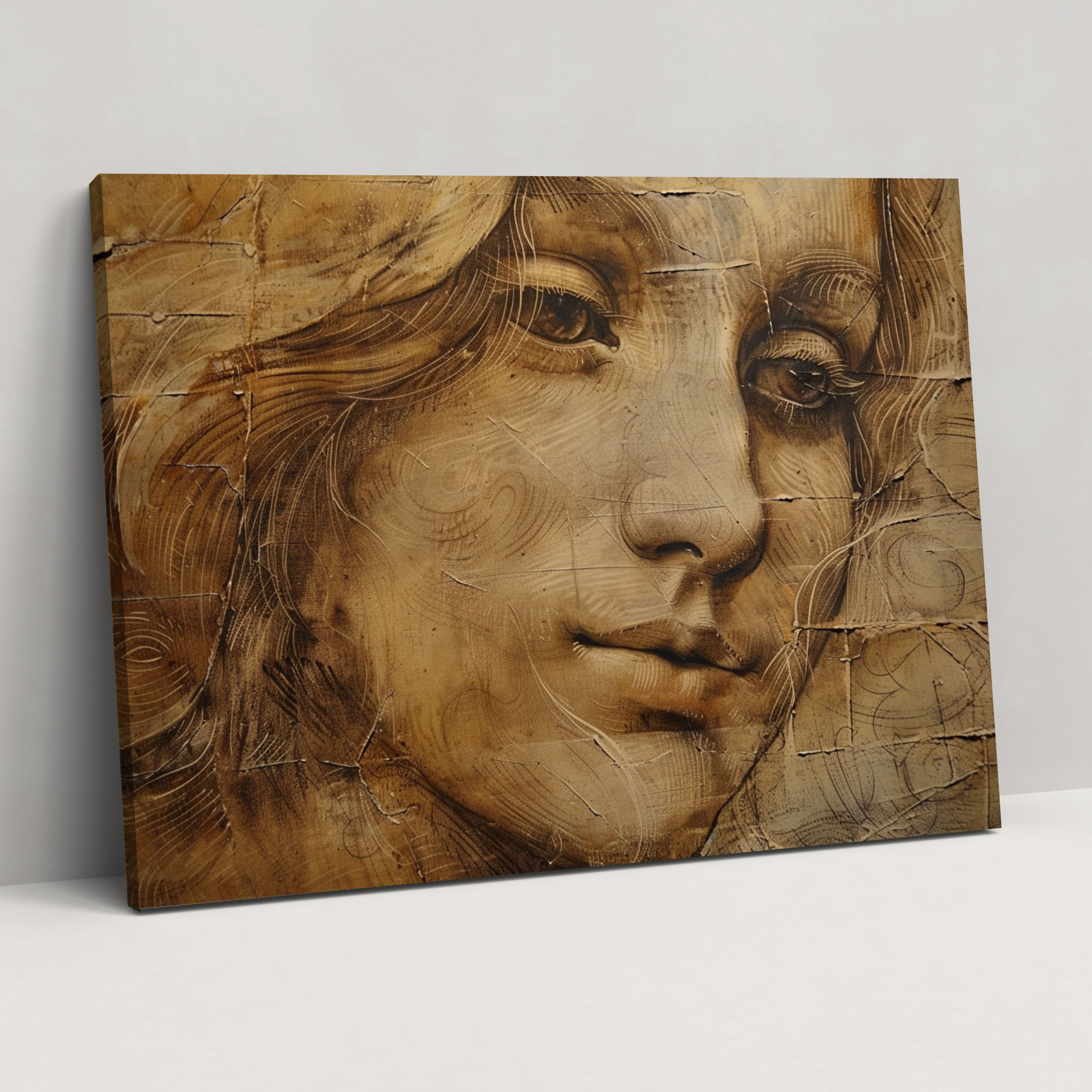 Gizemli Kadın Kanvas Tablo - Leonardo Da Vinci Ev Dekorasyonu Duvar Sanatı