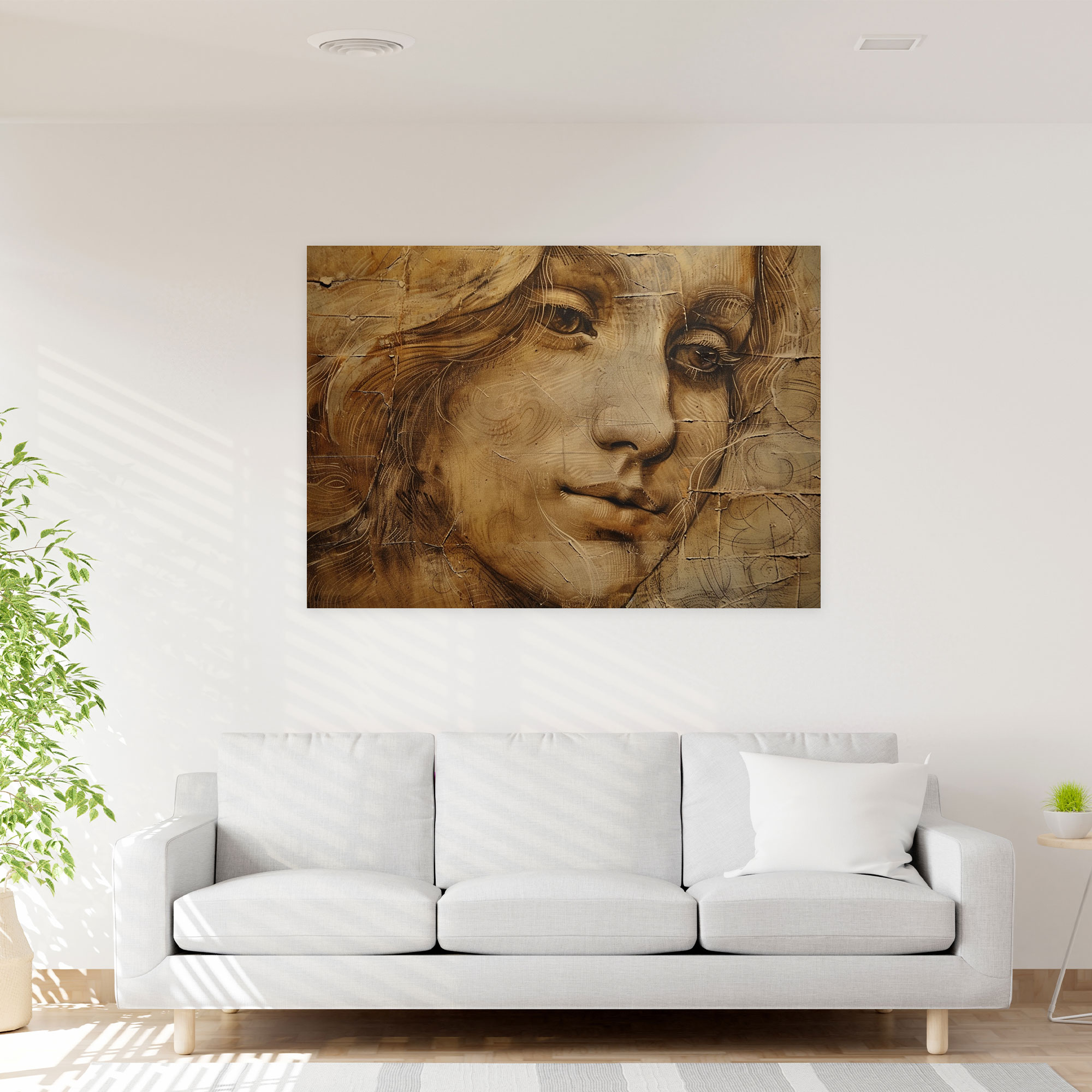 Gizemli Kadın Kanvas Tablo - Leonardo Da Vinci Ev Dekorasyonu Duvar Sanatı